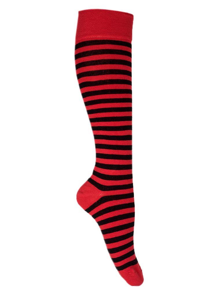 Goldschmidt Kostüme Kniestrümpfe Ringelstrümpfe Ringelsocken Kniestrümpfe rot schwarz 43/46