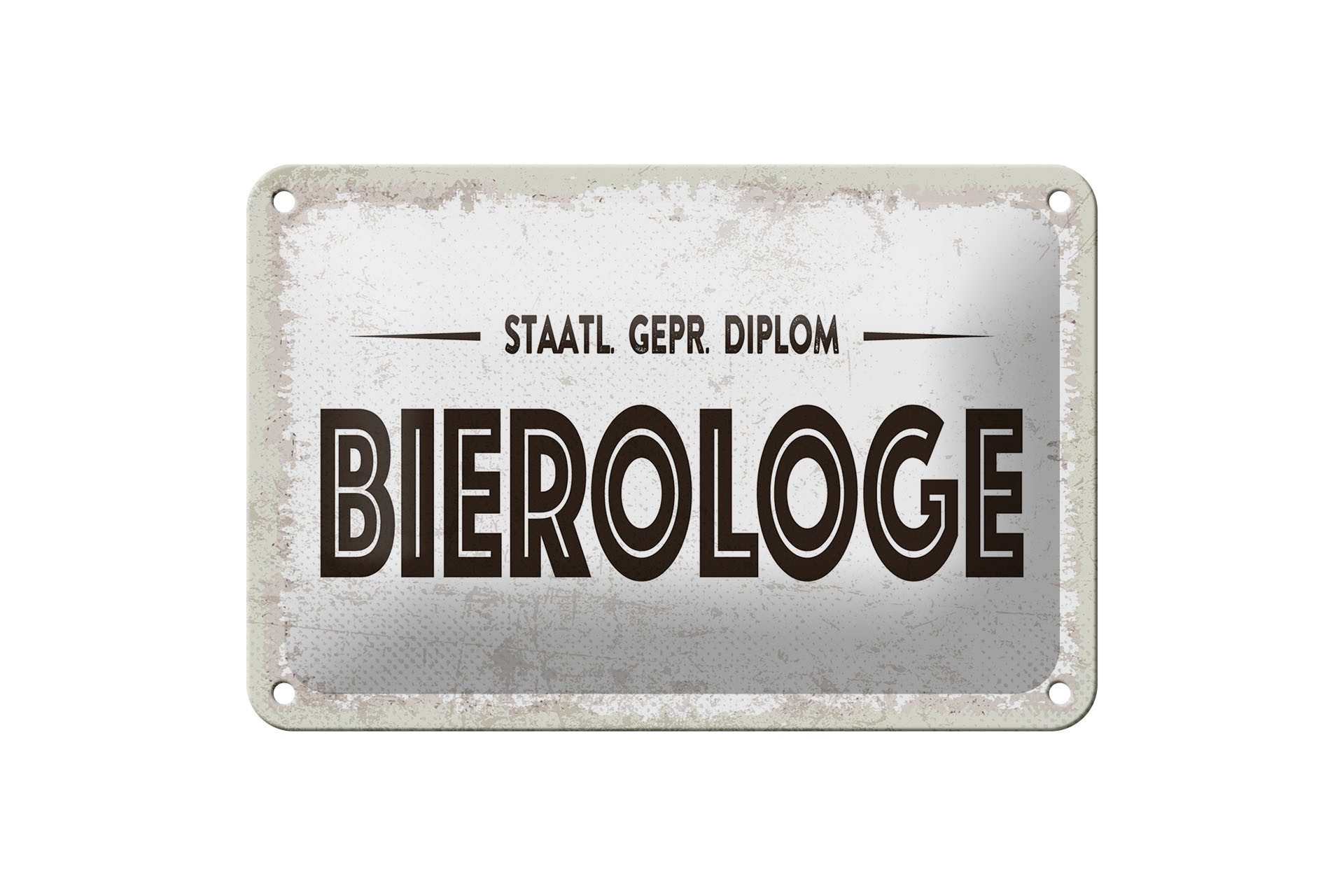 Metallschild Alkohol 18x12cm staatlich geprüfter Bierologe