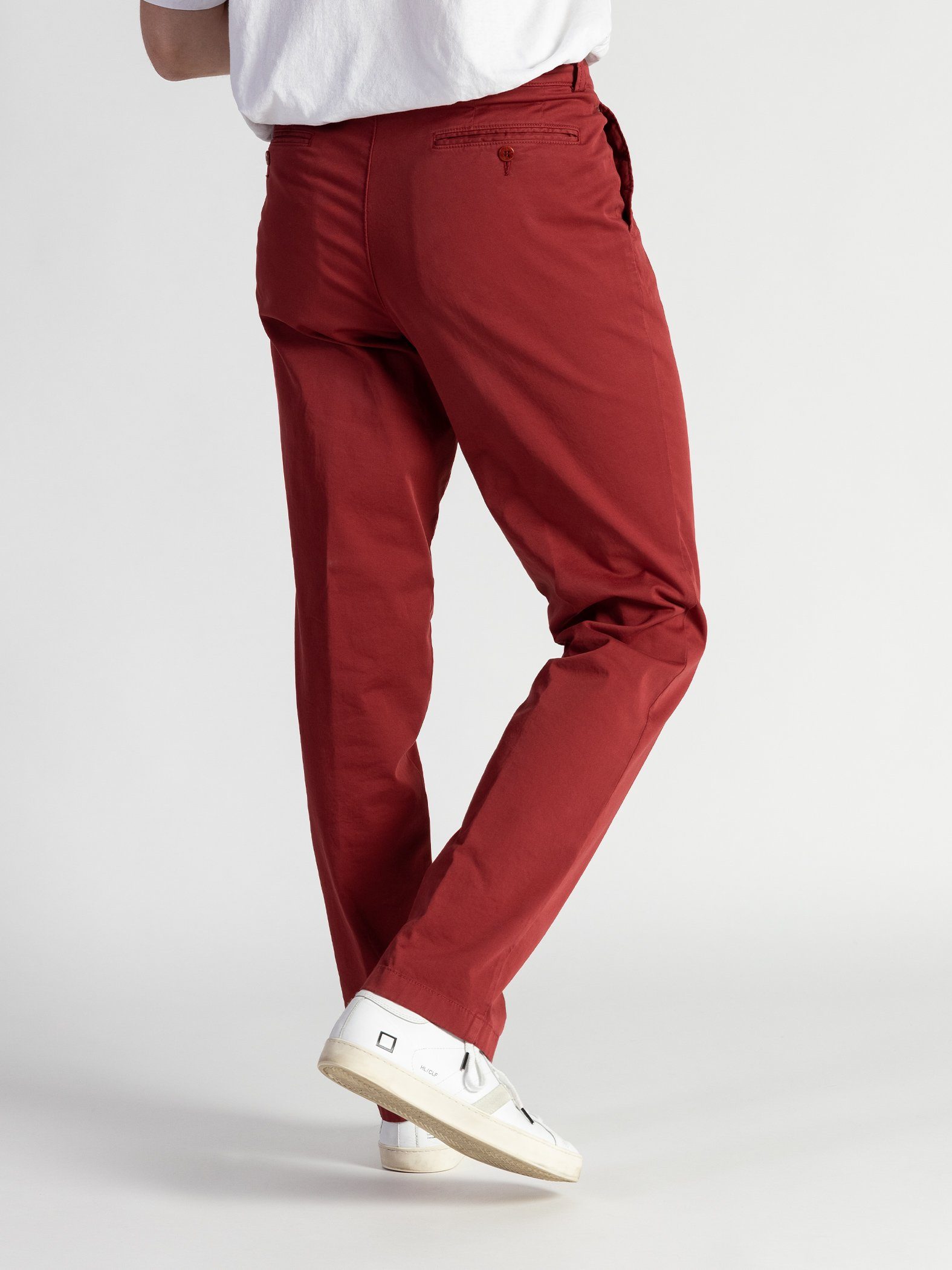 TwoMates Chinos Chino rot2 Bund, (1-tlg) elastischem Farbauswahl, mit GOTS-zertifiziert