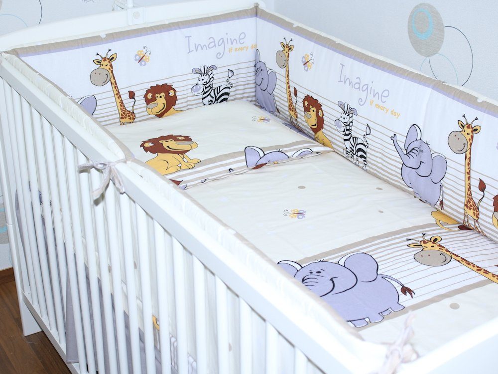 Babybettwäsche Baby Kinder Bettset- 3-5 teiliges mit 420 Nestchen Bettwäsche
