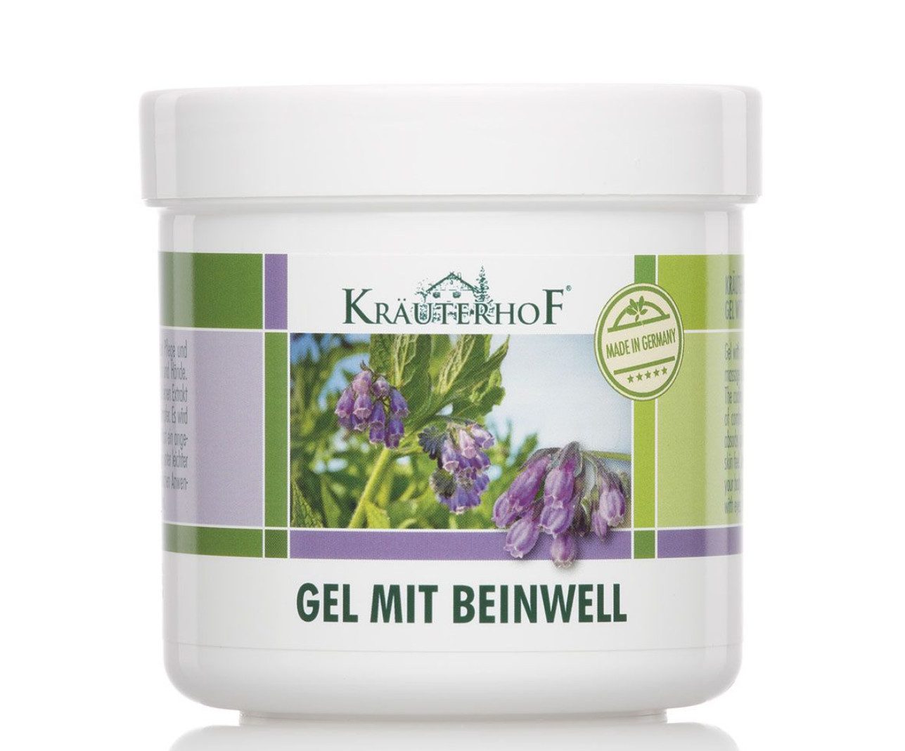 Kräuterhof Körperbalsam KräuterhoF Gel mit Beinwell 250 ml Pflege- und Entspannungsset, 1-tlg., Kühlende Wirkung, hautfreundliche Rezeptur