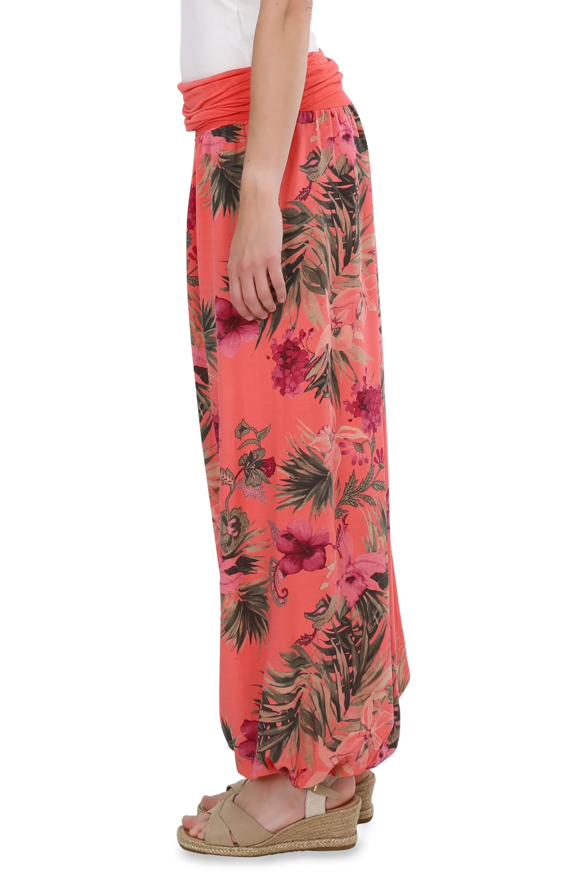 malito more than fashion Haremshose 8939 Aladinhose mit floralem Muster Einheitsgröße