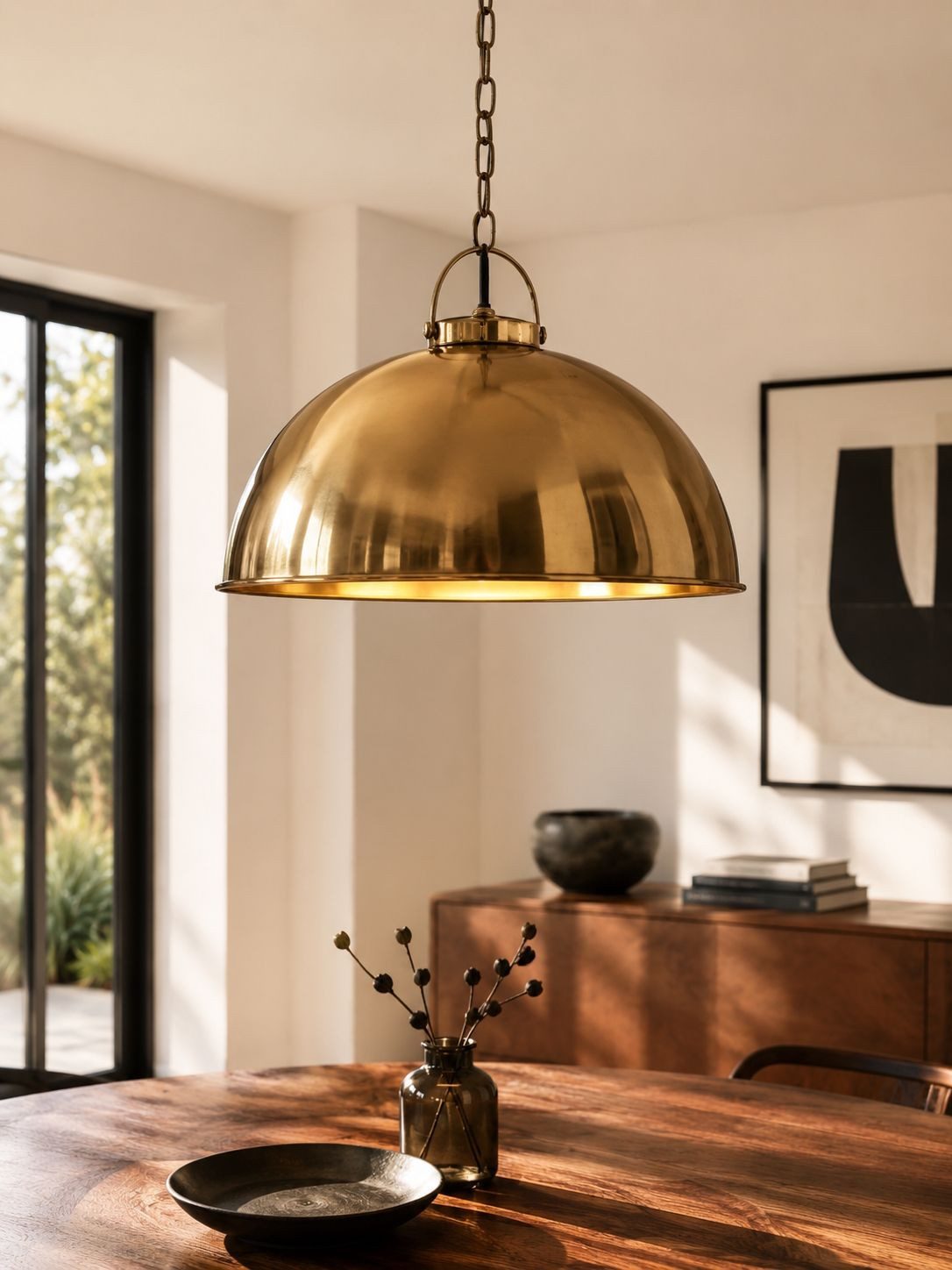 Vintagehaus Hängeleuchte Hängelampe Dome Messing Gold Vintage Industrial