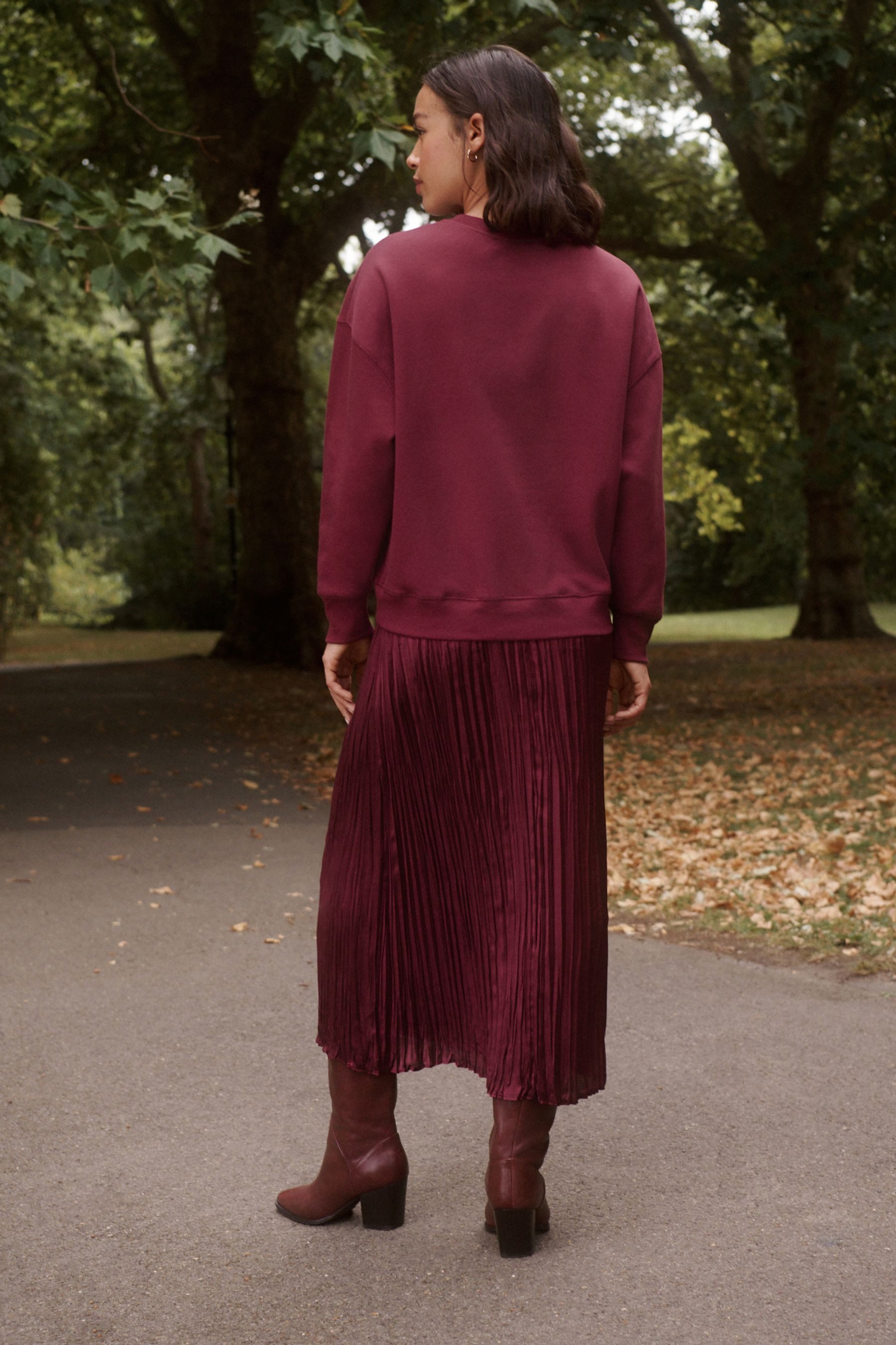 Next Midikleid 2-in-1 Pullover-Satinmidirock mit weichem Griff (1-tlg) günstig online kaufen