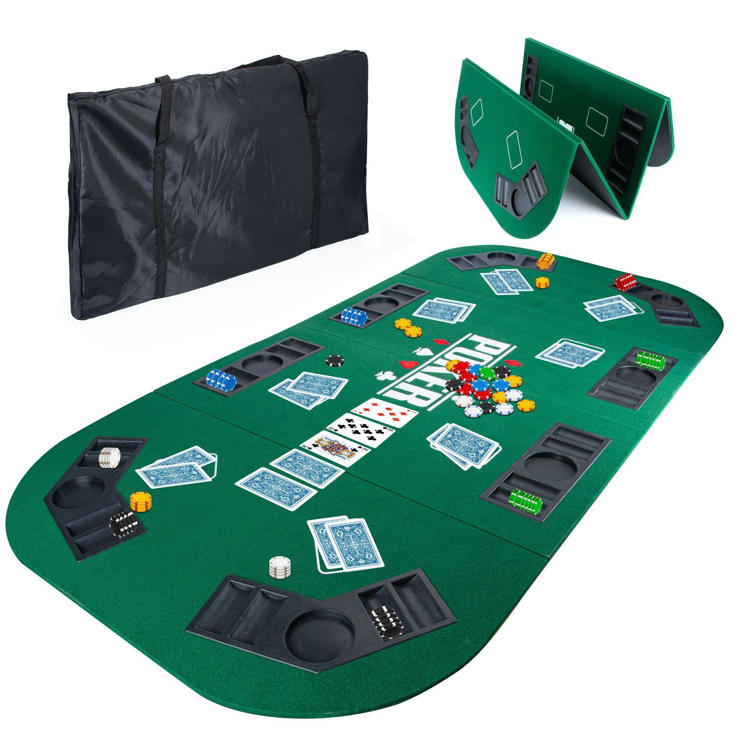 Poker Spielfeld Spiel, Unterlage, Faltbare Casinotisch Poker-Tisch-Auflage Goods+Gadgets