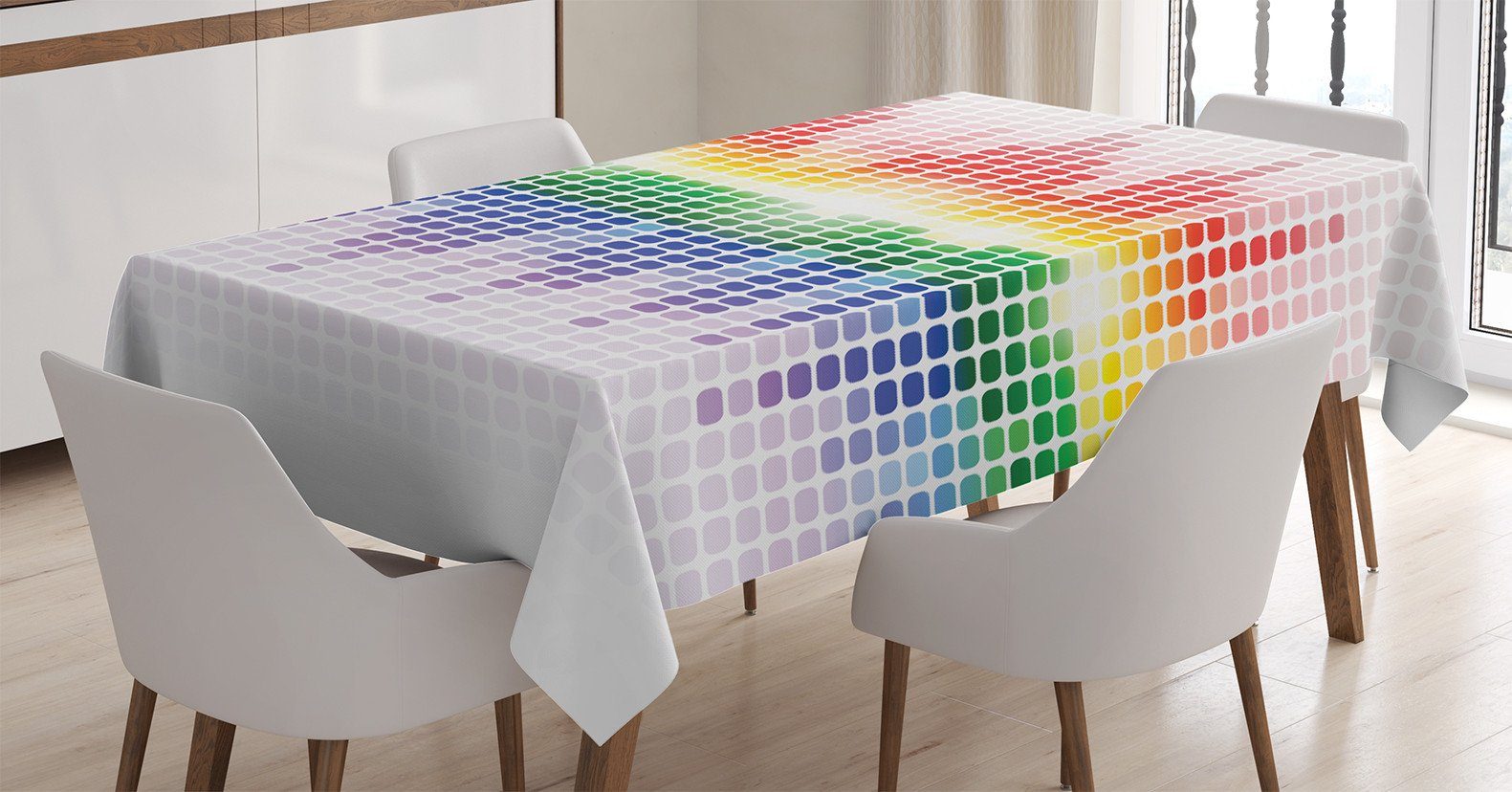Abakuhaus Tischdecke Farbfest Waschbar Für den Außen Bereich geeignet Klare Farben, Musik Leuchtende Farben Club-Disco