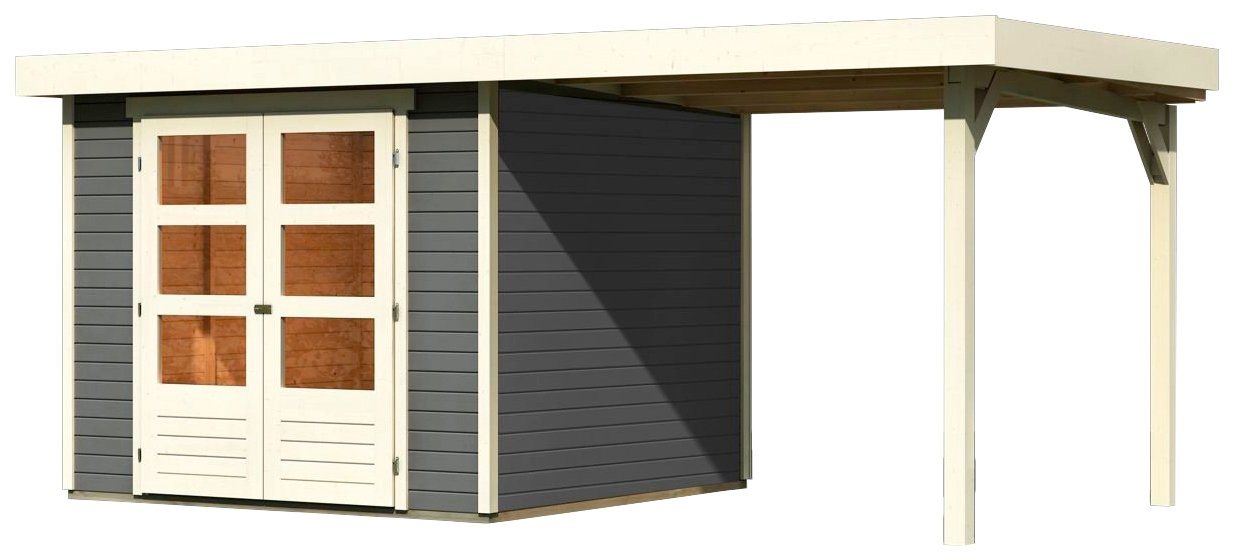 Thumbnail - Karibu Gartenhaus Arnis 3,5, BxT: 266x262 cm, (Set), mit Anbaudach 2,40 cm Breite