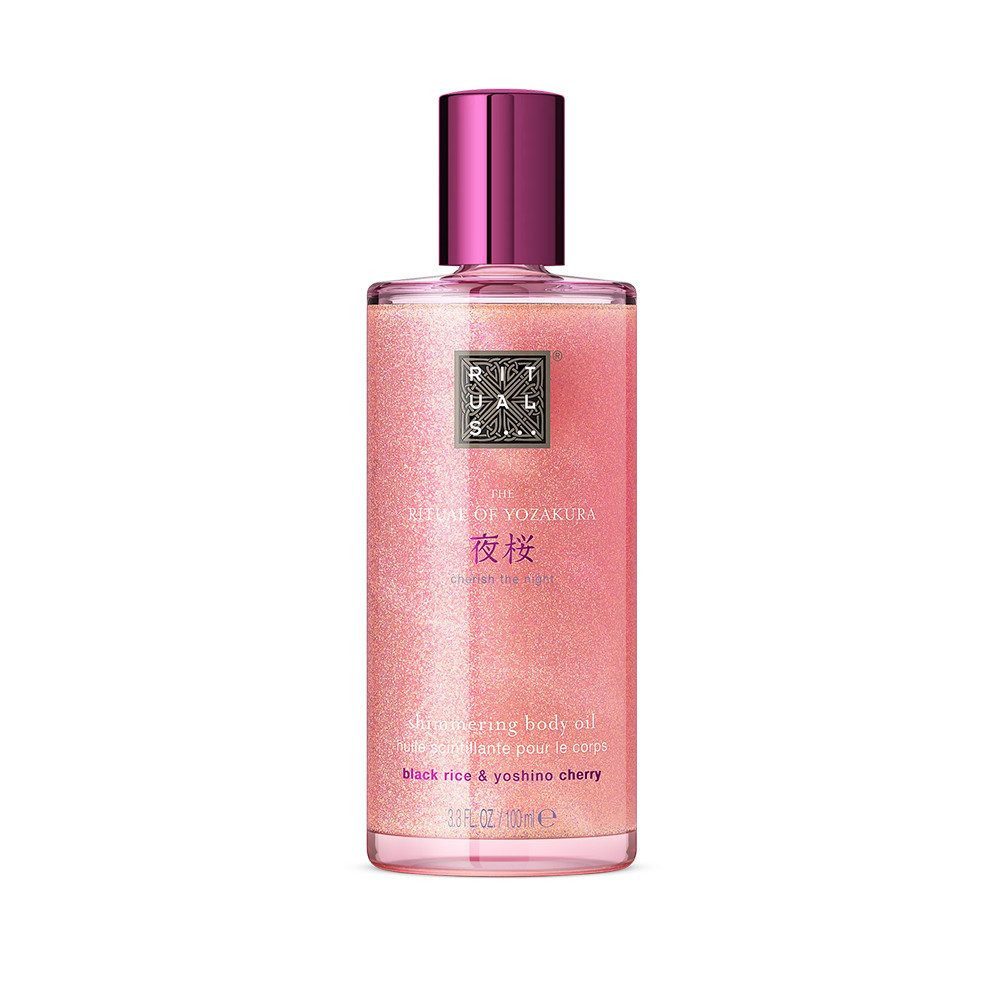 Rituals Körperöl The Ritual of Yozakura Shimmering Body Oil – 100 ml, Schimmerndes Öl mit Kirschblüte & Jojoba – für strahlende Haut