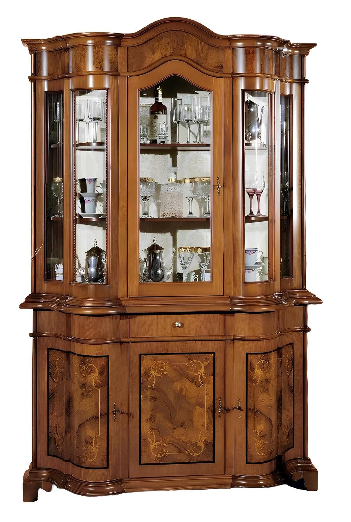 Xlmoebel Anrichte Schrank aus Holz und Glas Vitrine Мебель Regal Italienisches Design (Vitrine), Hergestellt in Europa