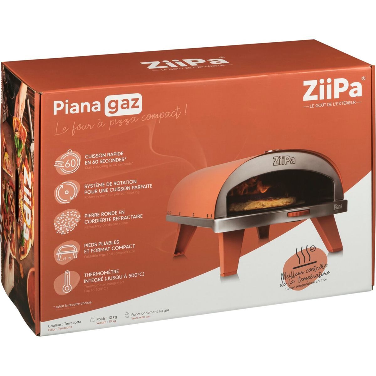 ZiiPa Gasgrill Piana Gas-Pizzaofen Farbe Terrakotta