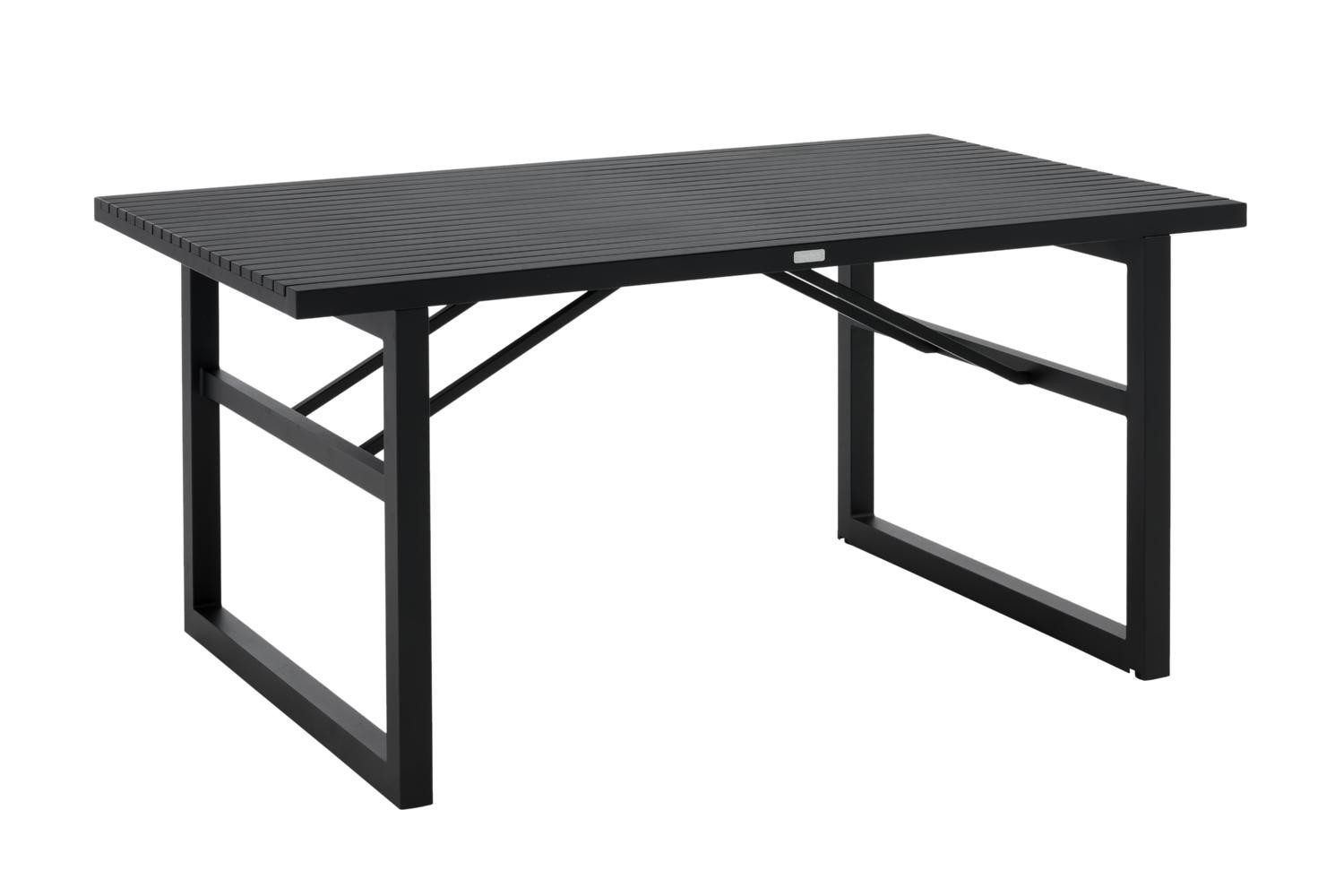 Natur24 Gartentisch Vevi Esstisch 94 x 73 x 160 cm Aluminium Schwarz