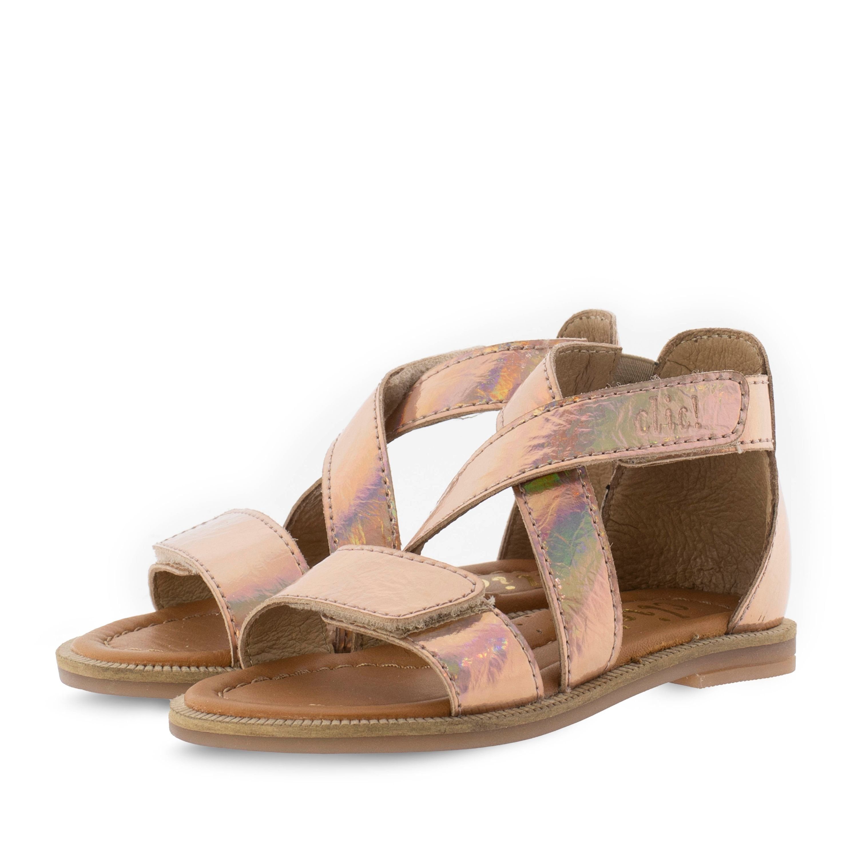 Clic Clic Sandalen glitzernd 20114 Leder Sandalette Mädchen Rosegold