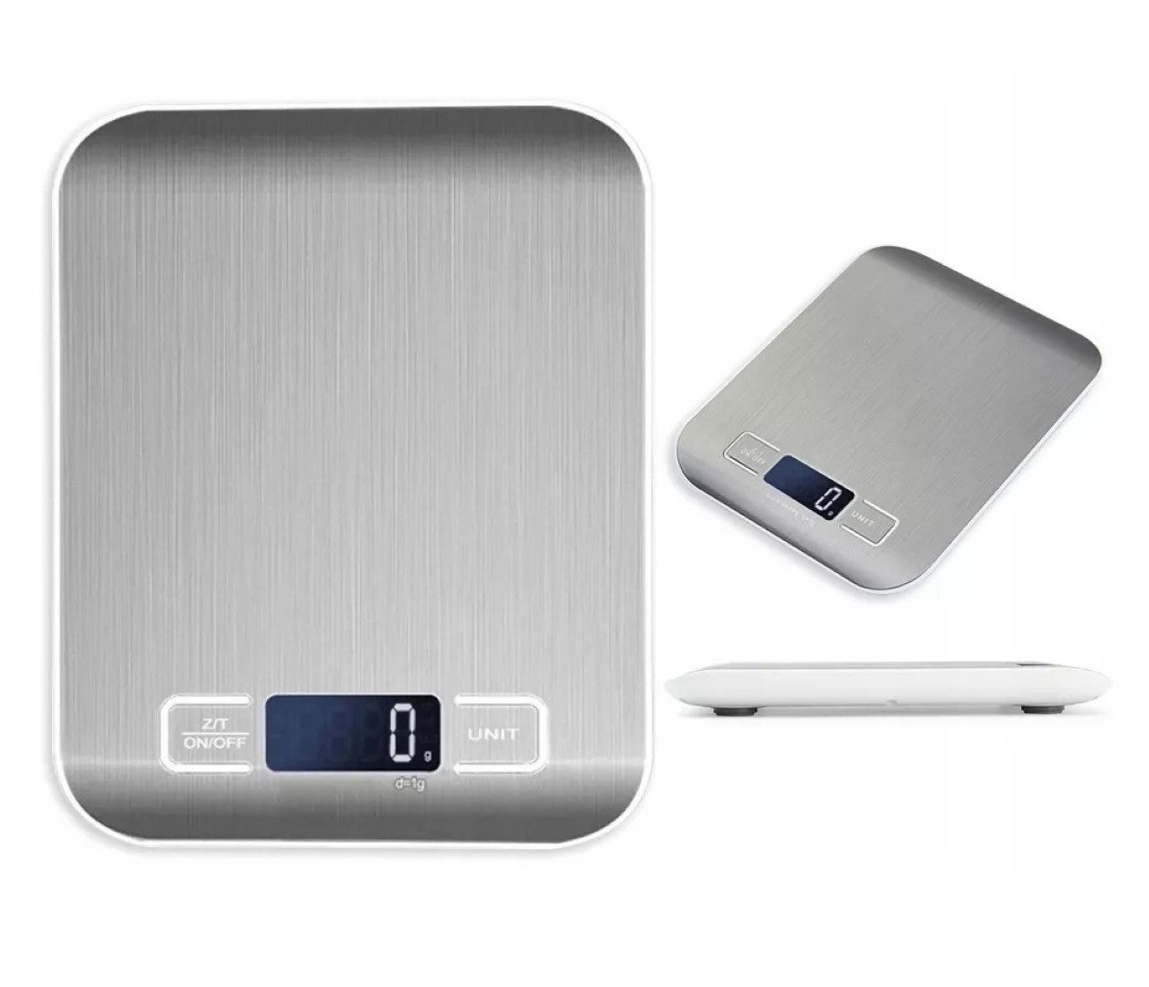 Ideal Cook Küchenwaage Elektronische Küchenwaage LCD, 5kg/1g Präzision mit Edelstahlfläche, (TARA-Funktion, automatische Abschaltung, Inklusive Batterien und Bedienungsanleitung), TARA-Funktion, automatische Abschaltung, präzise Messsensoren.