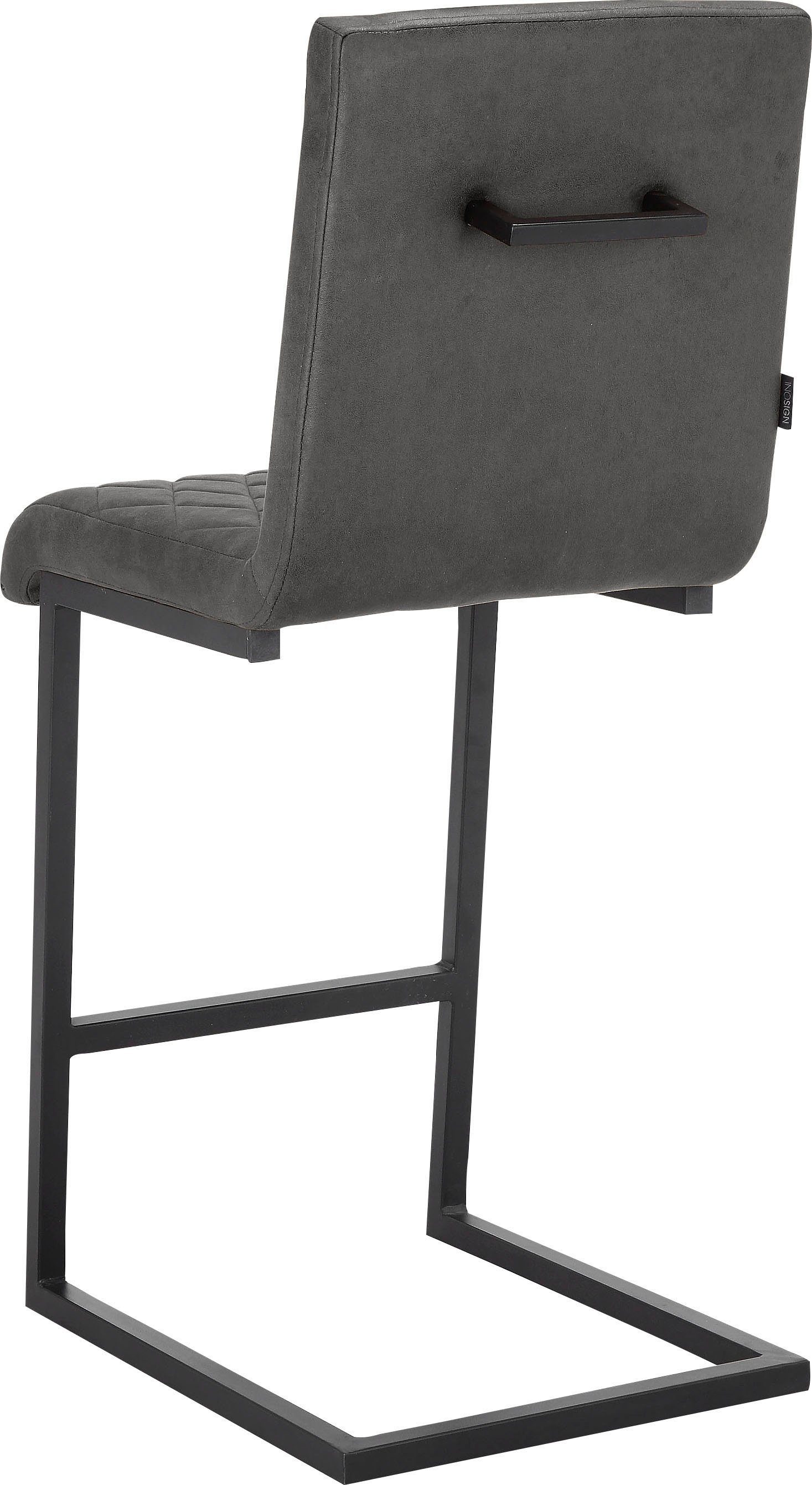 INOSIGN Bistrostuhl Janelle (2 und Rücken, Nähte anthrazit St), am Rücken und 65 Sitzhöhe Sitz Sitz anthrazit cm | gepolstert