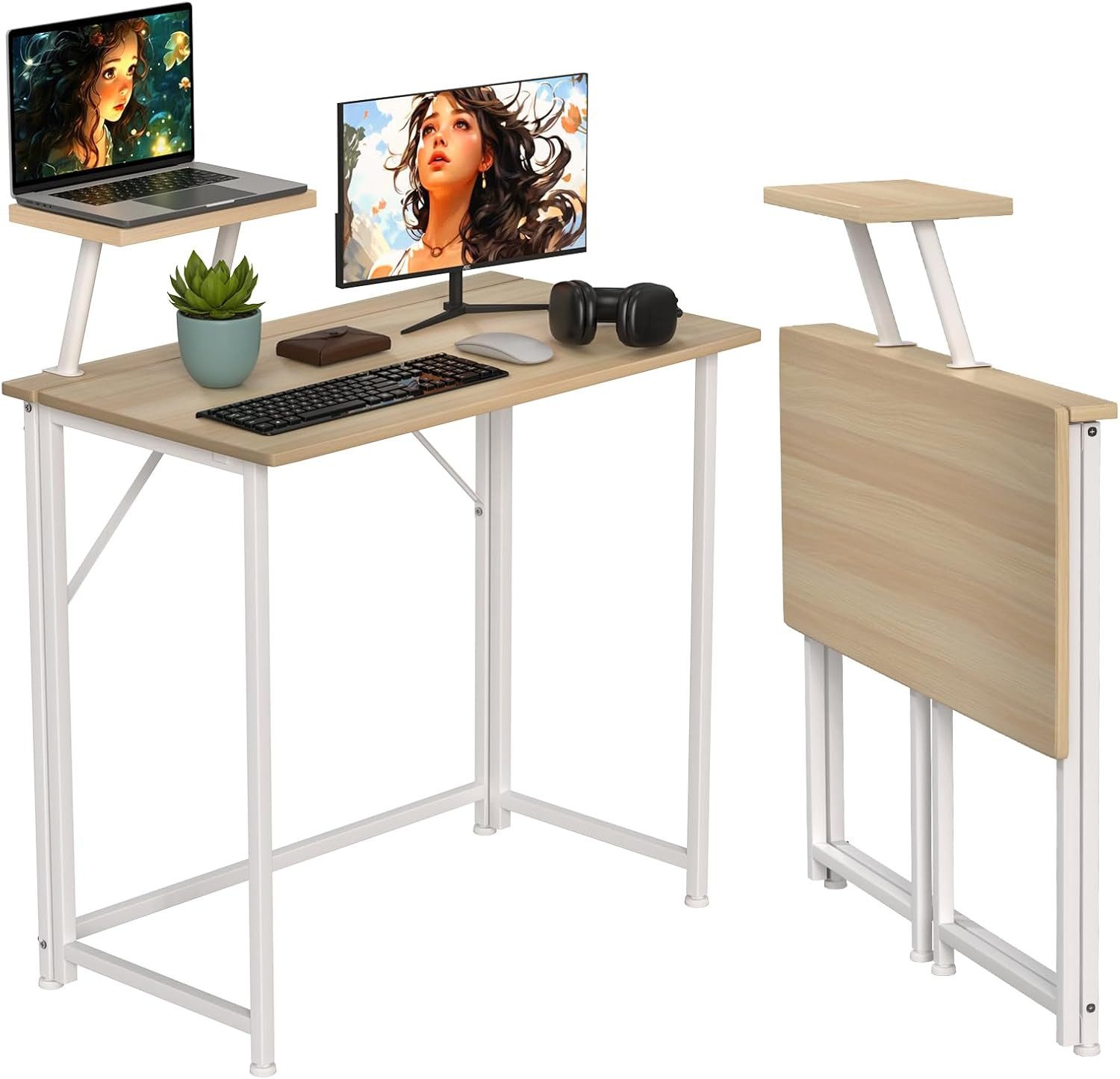 JEOBEST Computertisch Laptoptisch Kleiner Faltbarer Schreibtisch, günstig online kaufen