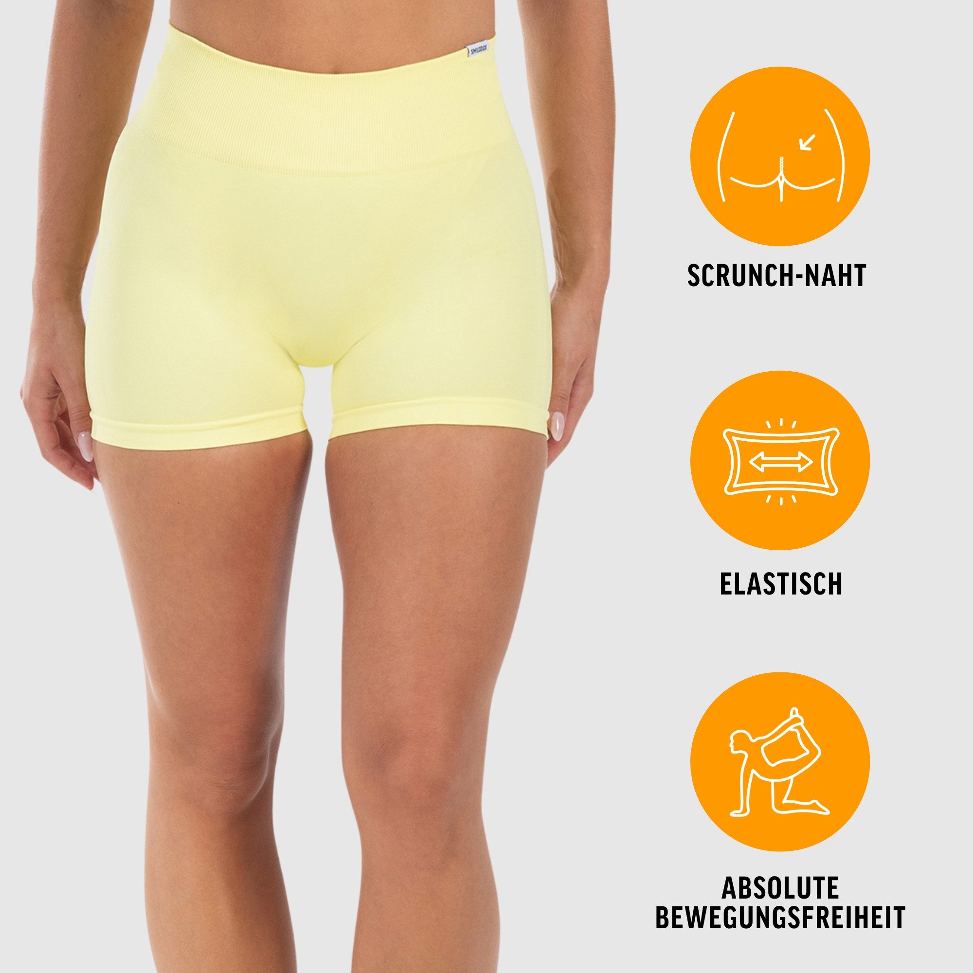 Smilodox Shorts Kalea Scrunch, Kurze Radlerhose, Hotpants mit Booty Scrunch & Kontur elastischer Bund, weiches Material, figurformend, Training Alltag