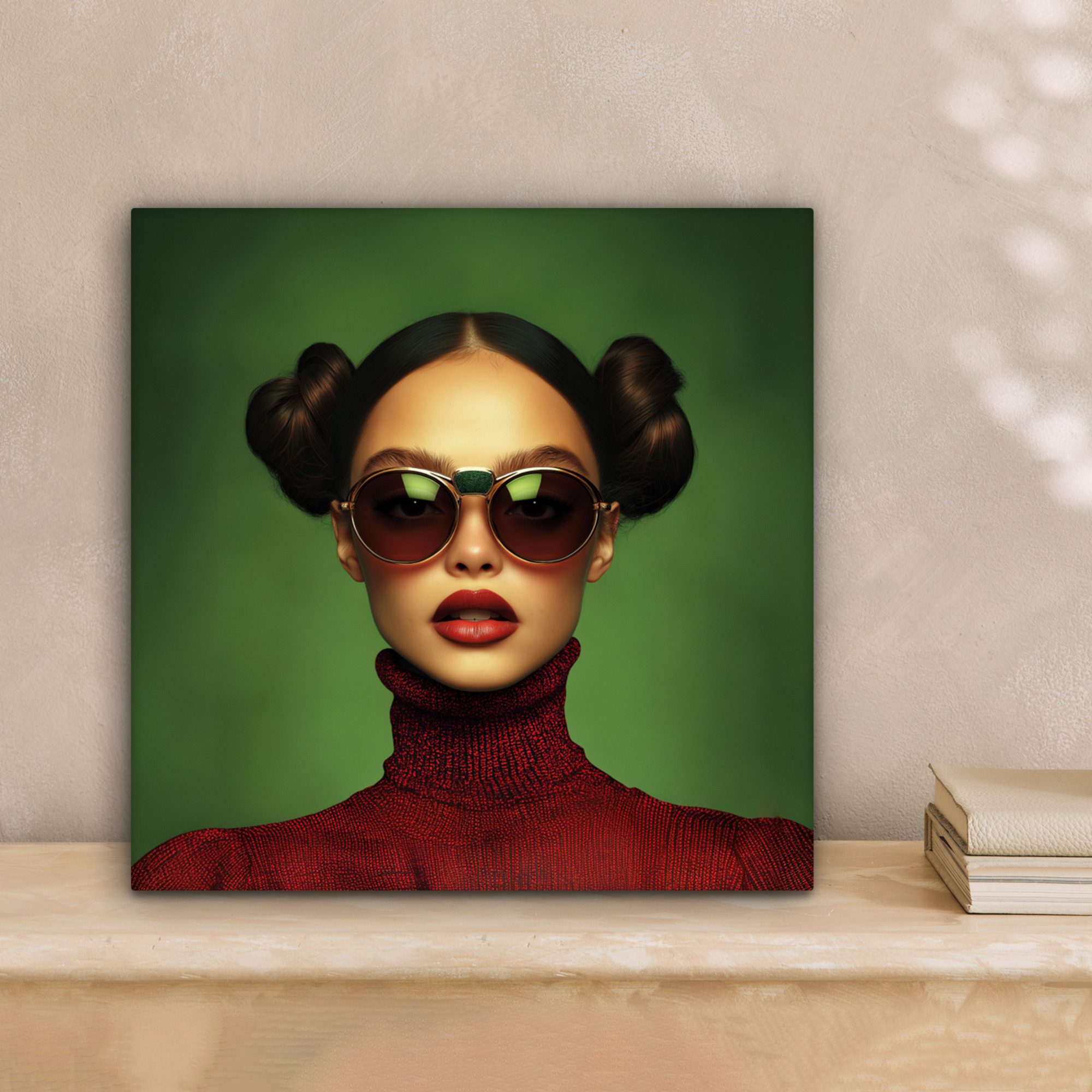 OneMillionCanvasses® Leinwandbild Frau - Grün - günstig online kaufen