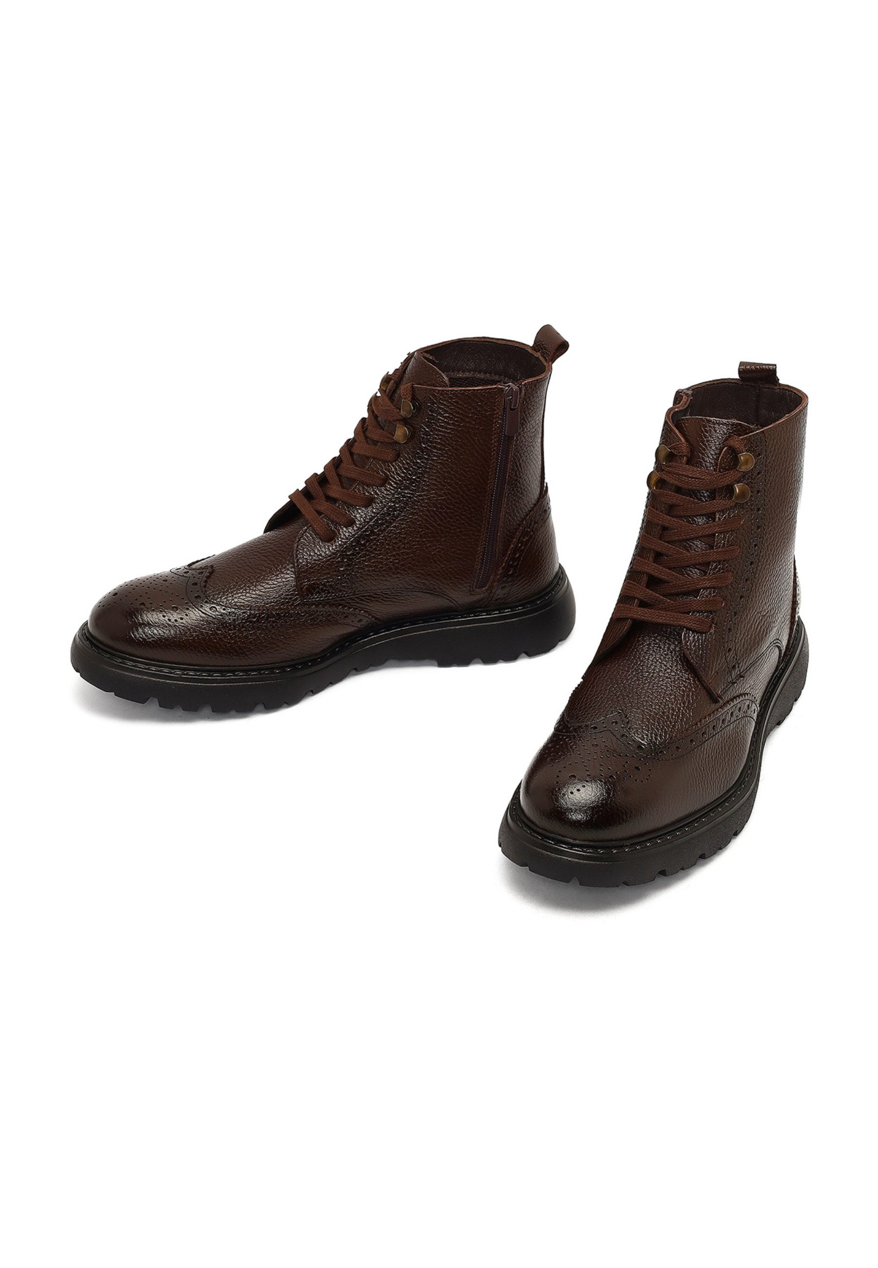 Derimod Stiefeletten aus Leder Ankleboots Schnürsenkel, Lederfutter, EVA Sohle