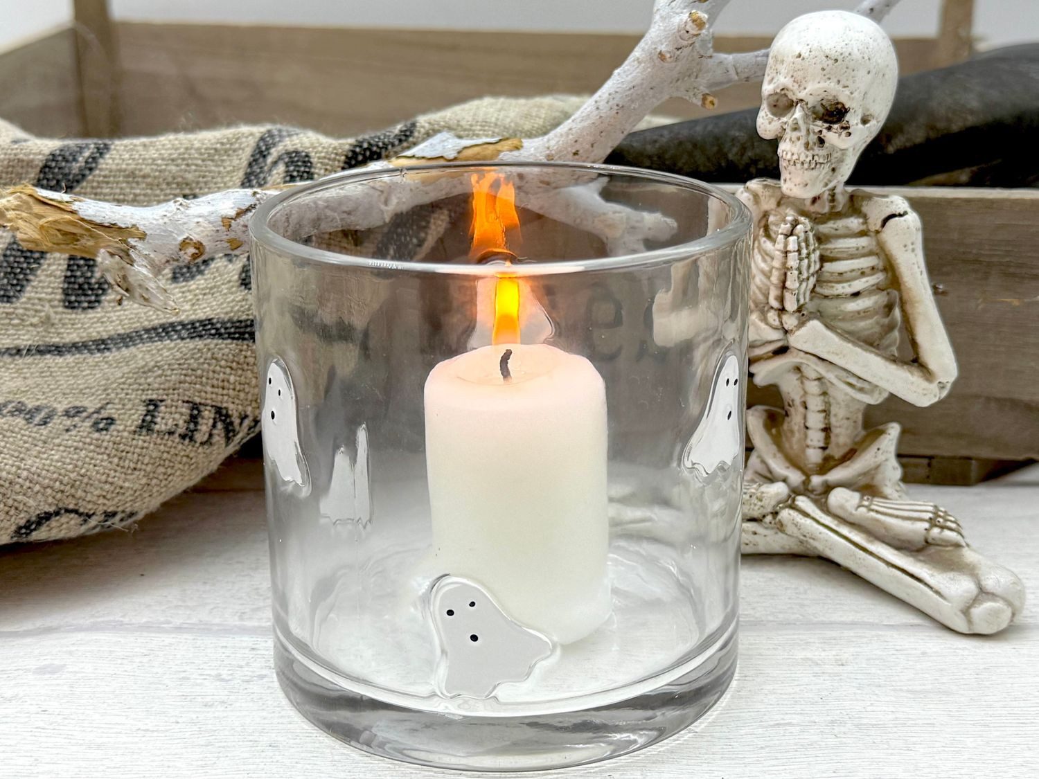 ZauberDeko Windlicht Windlicht Transparent Geist Gespenst günstig online kaufen