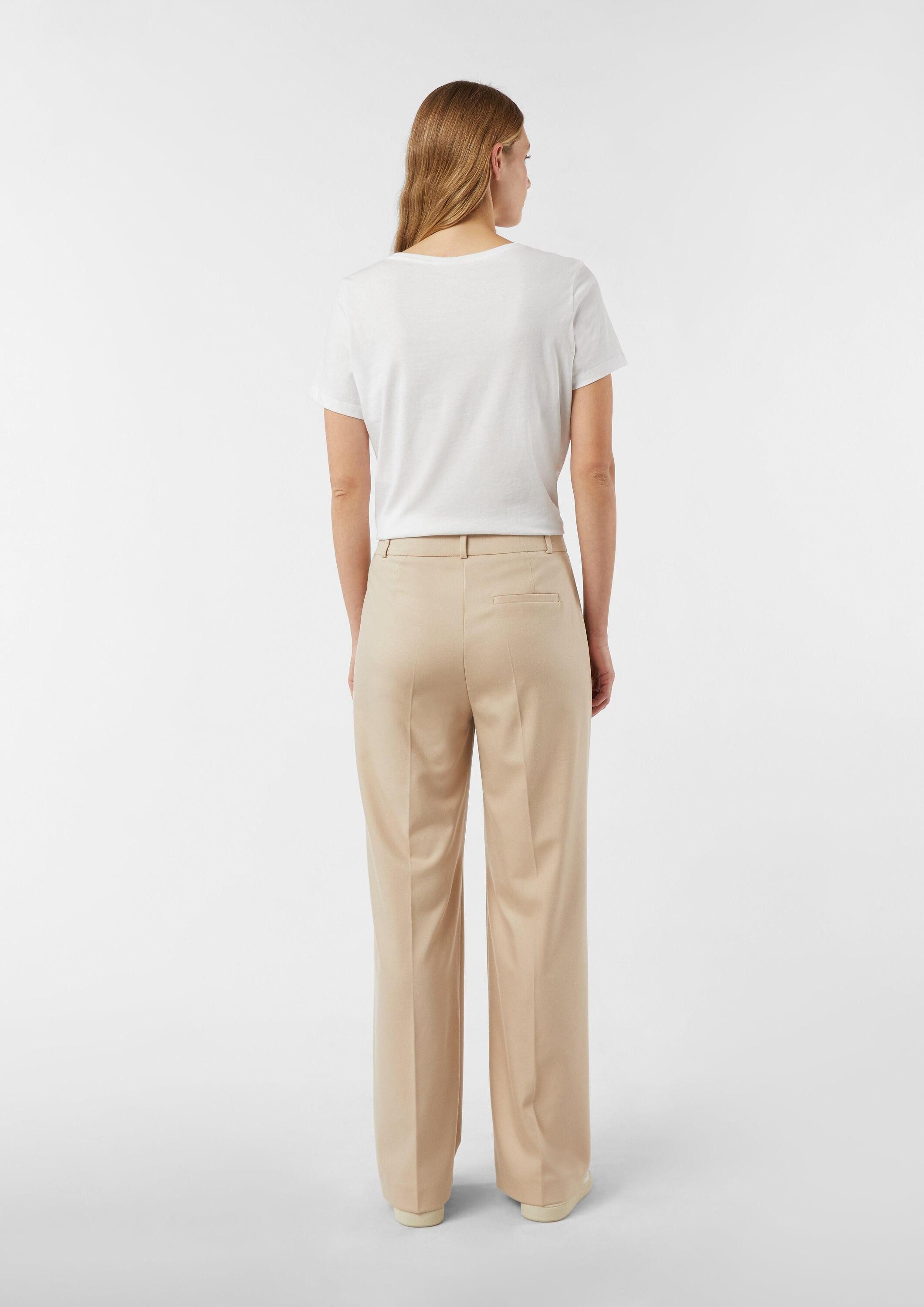 comma Chinos Hose Marlenehose aus Flanell