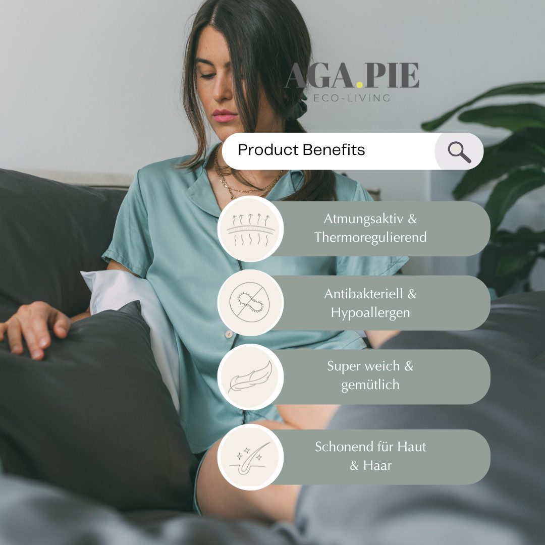 AGA.PIE Schlafanzug Bambus Lyocell kurz (Set, Kurzarm) atmungsaktiv