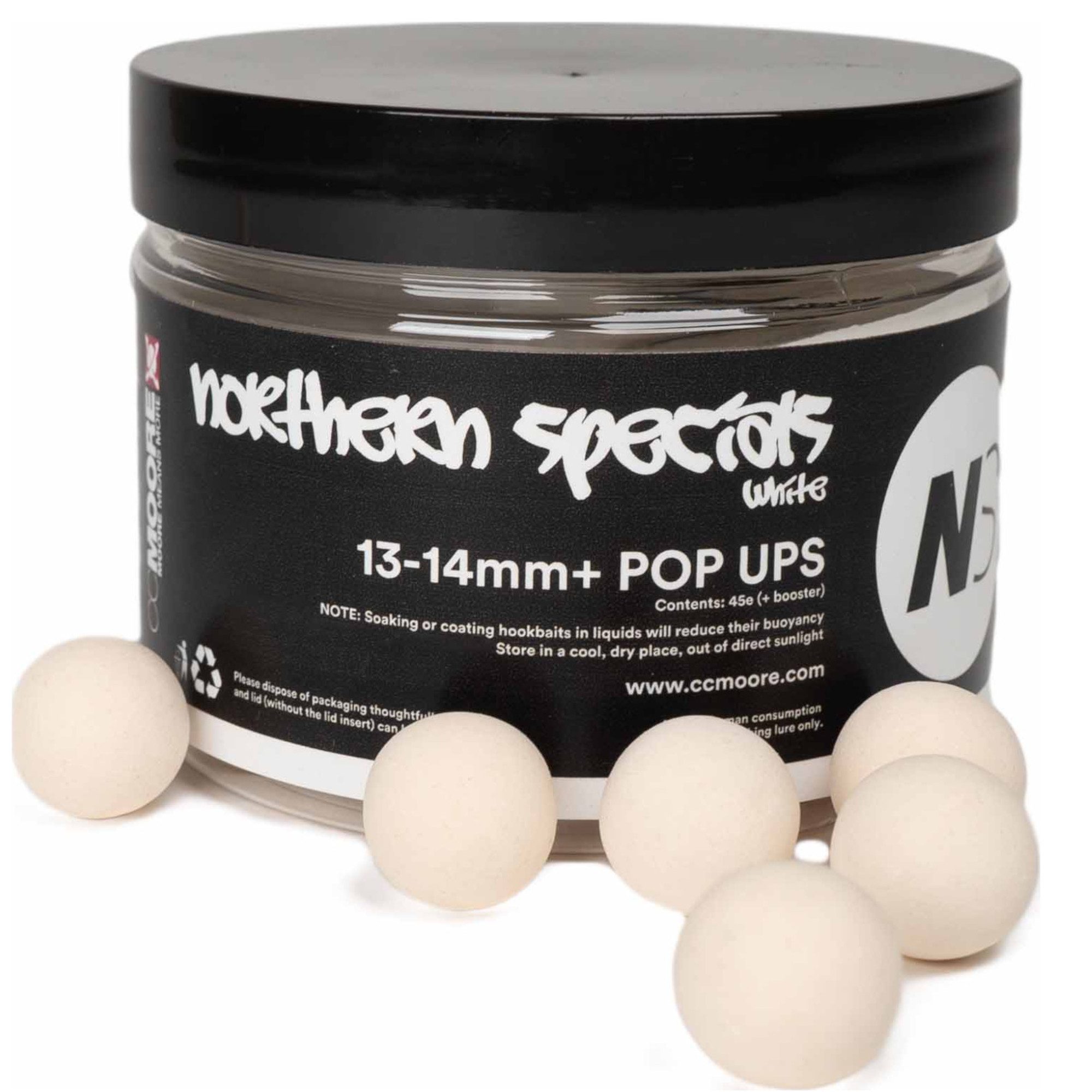 CC Moore Fischboilies NS1 Pop Ups + White 13-14mm (45)