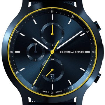 Lilienthal Berlin Chronograph Chronograph Blue Yellow - Mesh Blau