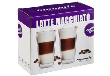 Bloomix Latte-Macchiato-Glas Milano, Glas, Doppelwandig, 4-teilig
