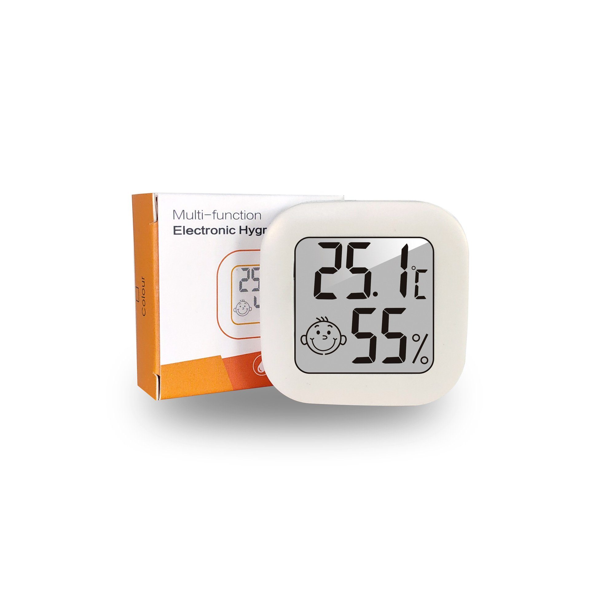 Dedom Raumthermometer Mini Digital Thermometer,Hygrometer mit Smiley-Gesicht, Kompakt und tragbar