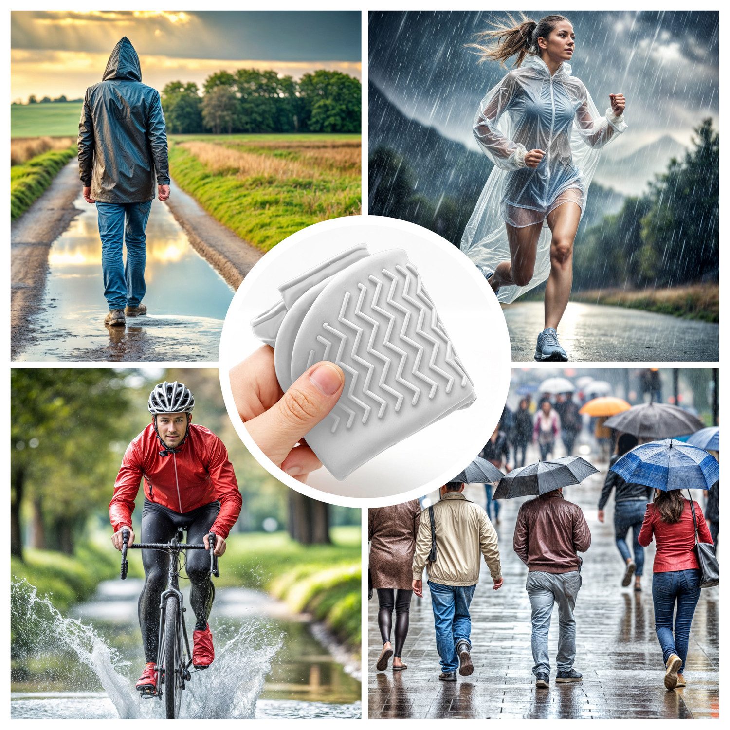 Goods+Gadgets Schuhschoner Silikon Überschuhe – Wasserdicht, Rutschfest & Leicht zu tragen, wasserdichte Schuh-Überzieher – Bild 5 von 5