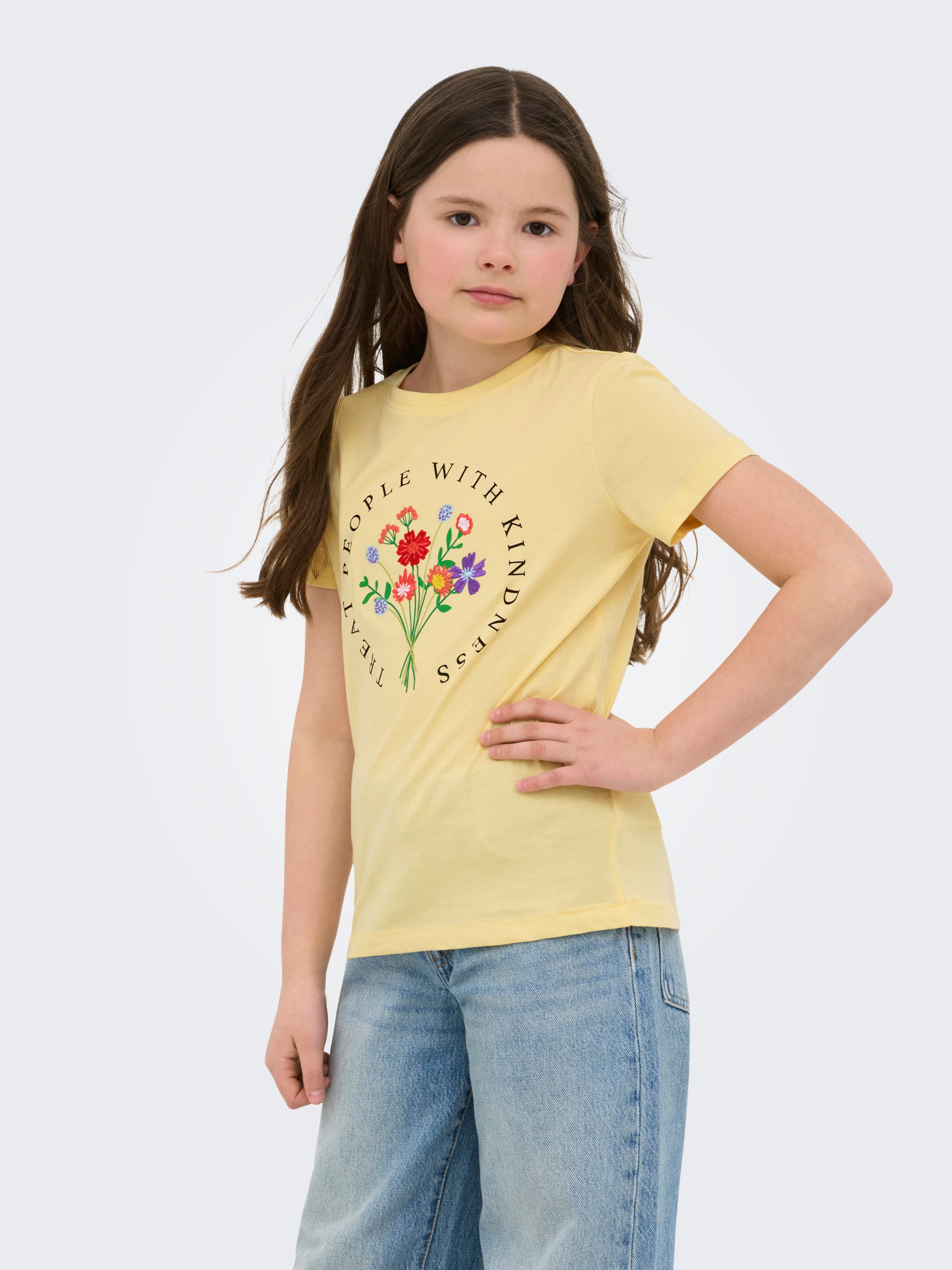 KIDS ONLY T-Shirt KOGEMMA REG S/S FLOWER TOP BOX JRS
