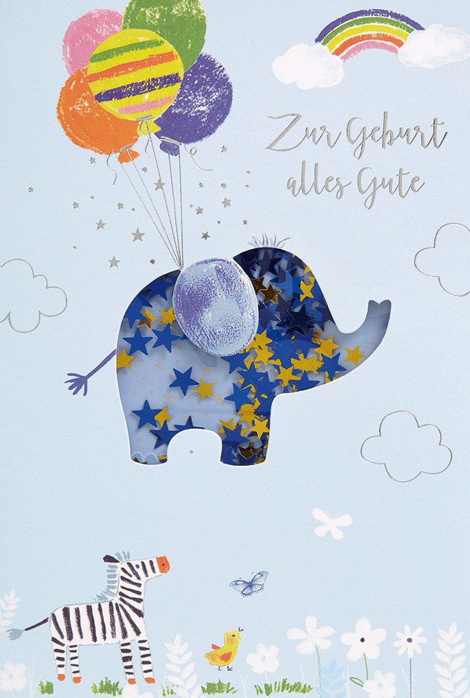 BSB Grußkarten Geburt – Baby - Collage - Glückwunschkarte im Format 11,5 x 17 cm