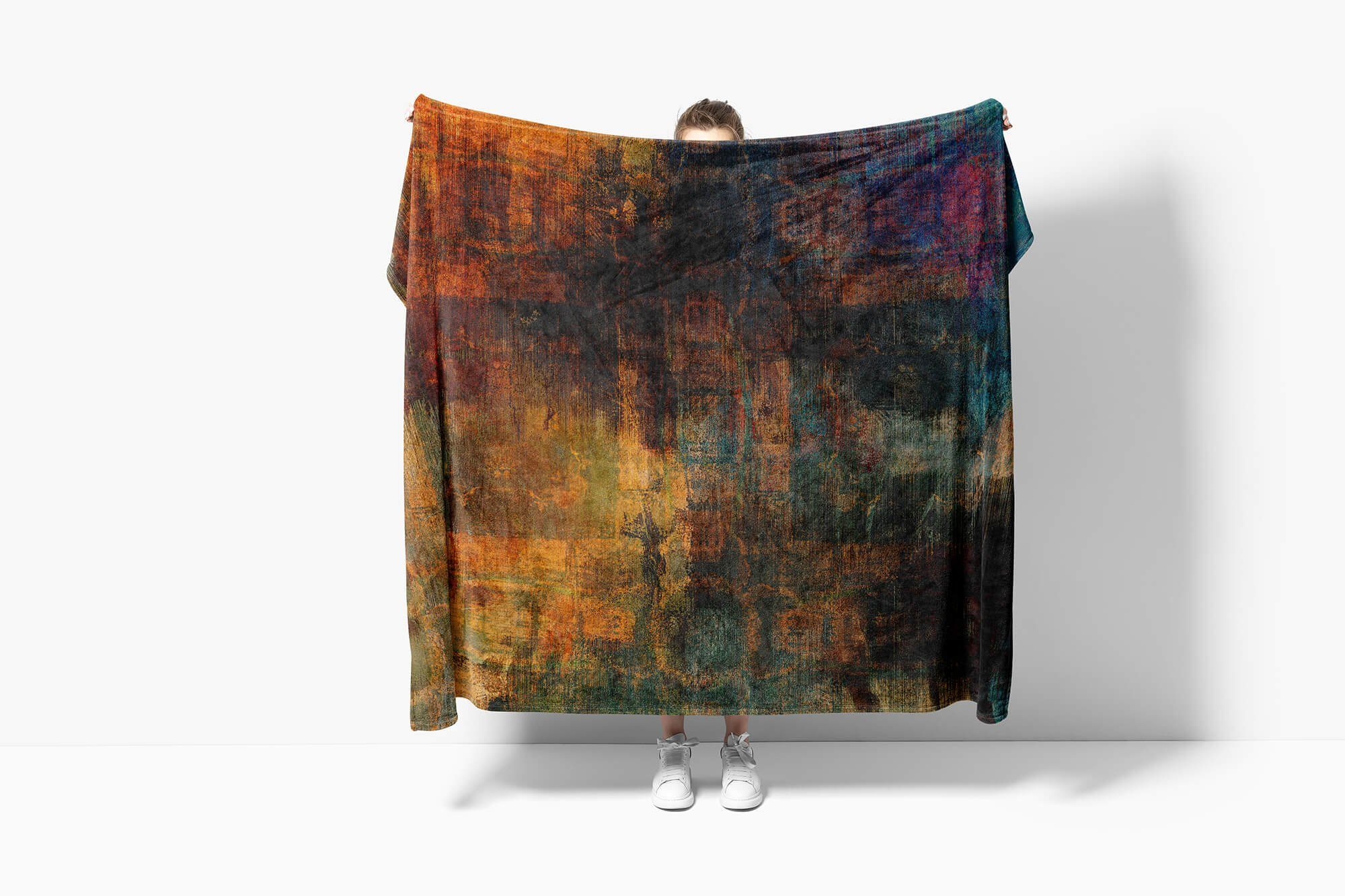 Sinus Art Auffallen, Struktur (1-St), Abstrakte Kuscheldecke Saunatuch Baumwolle-Polyester-Mix Fotomotiv Handtuch Handtücher Handtuch mit Strandhandtuch