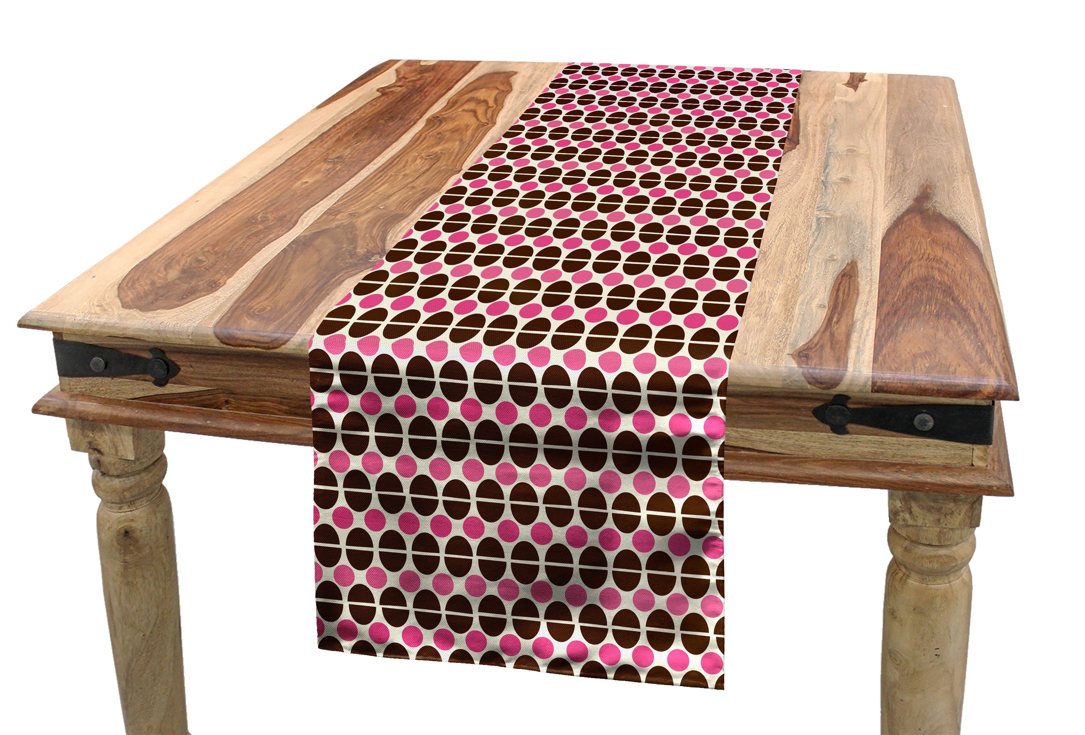 Abakuhaus Tischläufer Esszimmer Küche Rechteckiger Dekorativer Tischläufer, Geometrisch Eierschale Form Kreis