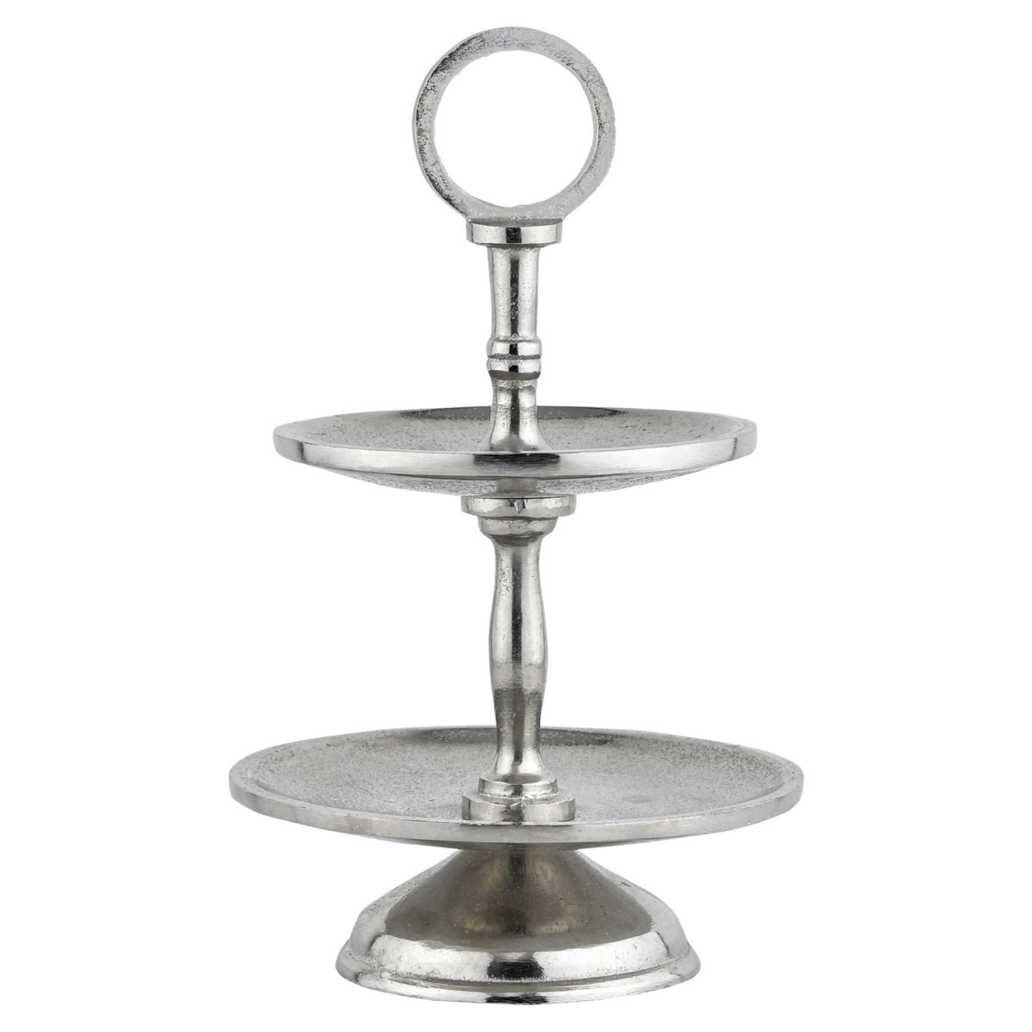Marrakesch Orient & Mediterran Interior Etagere Etagere Annika 26cm Aluminium Silber 2 Etagen Handarbeit, Aluminium, (1-tlg), Handarbeit