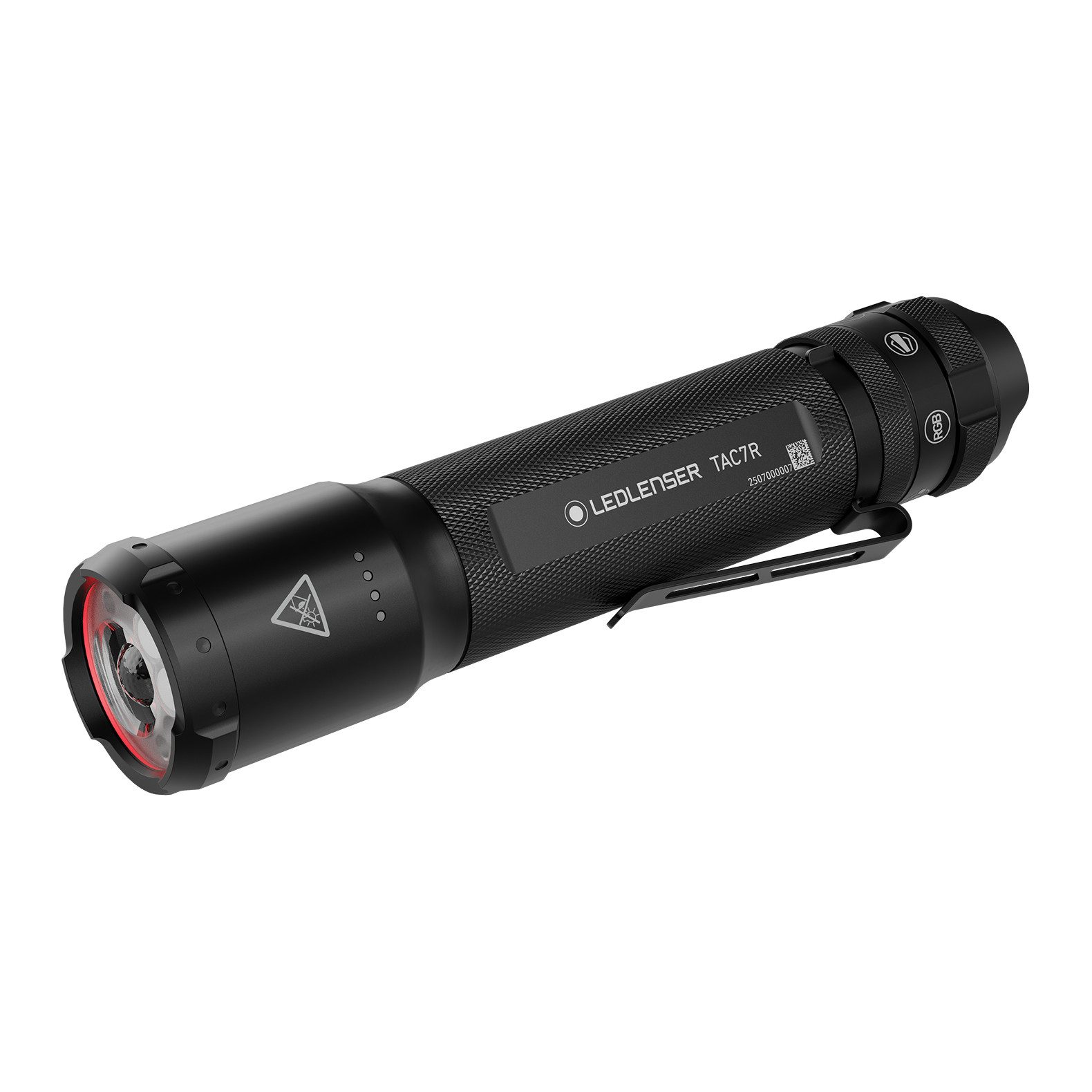 Ledlenser Taschenlampe TAC7R, Bis 3200 lm, 370m Leuchtweite, 10 Modi inkl. RGB & Strobe, USB-C, IP68
