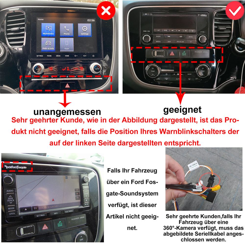 ESSGOO Für Mitsubishi Outlander 2012-2018 Android 15 Autoradio Autoradio (RDS, Digitalradio (DAB), FM, AM, NAVI RDS SWC WIFI EQ)