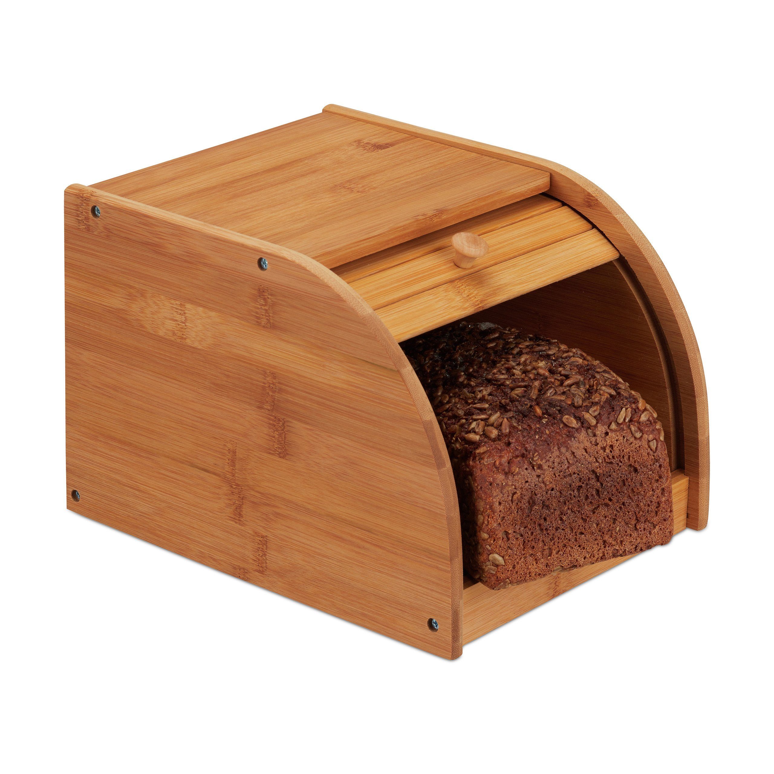 relaxdays Brotkasten Bambus, Bambus