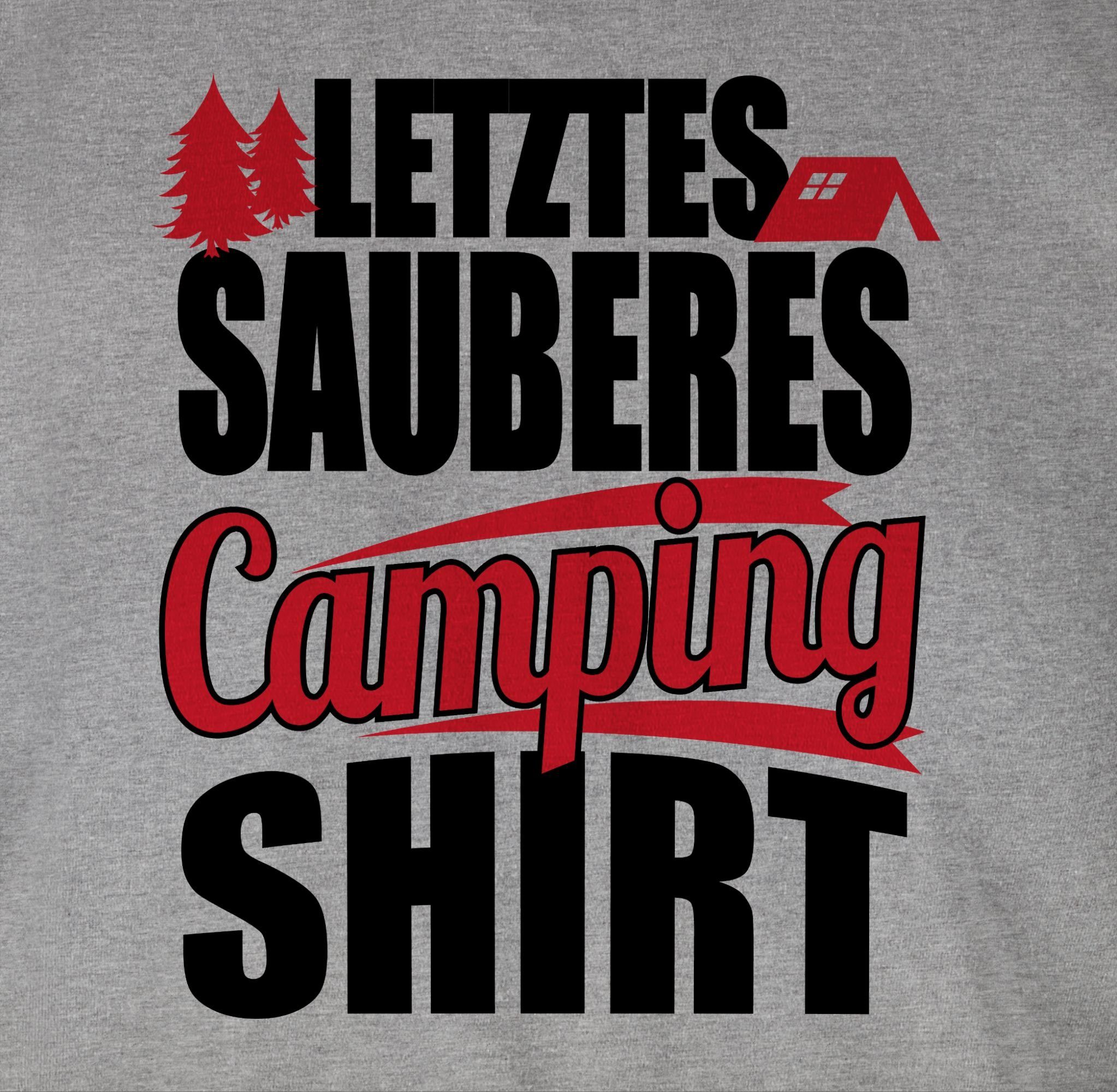 meliert Hobby Shirtracer Camping Letztes Shirt Outfit 2 T-Shirt schwarz sauberes Grau