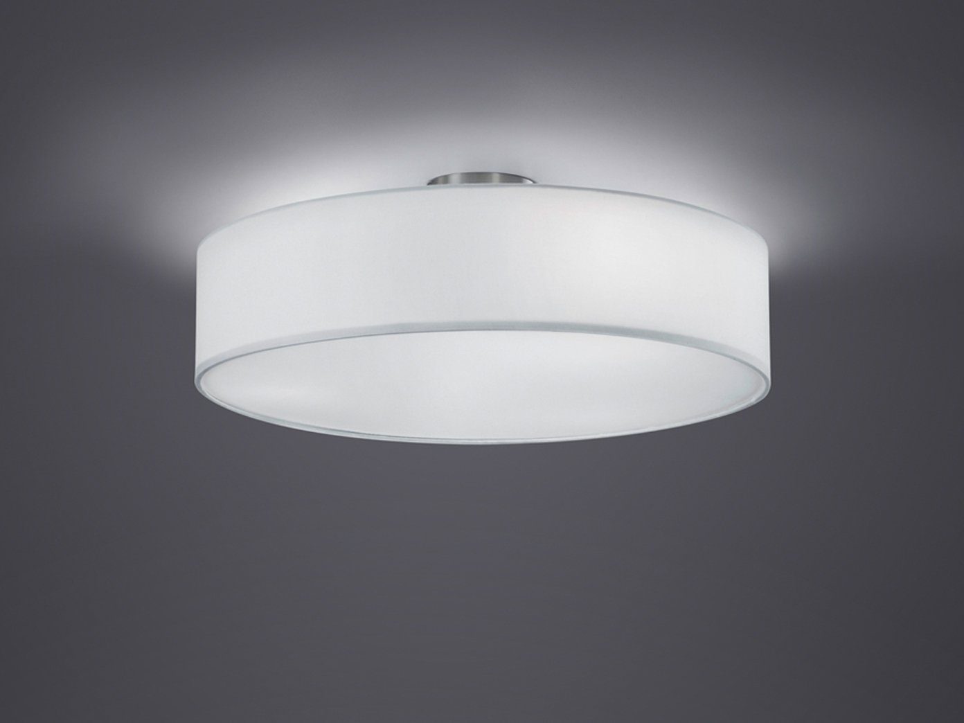 LED Weiß, wechselbar, Warmweiß, Deckenbeleuchtung Deckenleuchte, LED Lampenschirm Stoff 50cm Ø Designklassiker meineWunschleuchte mit