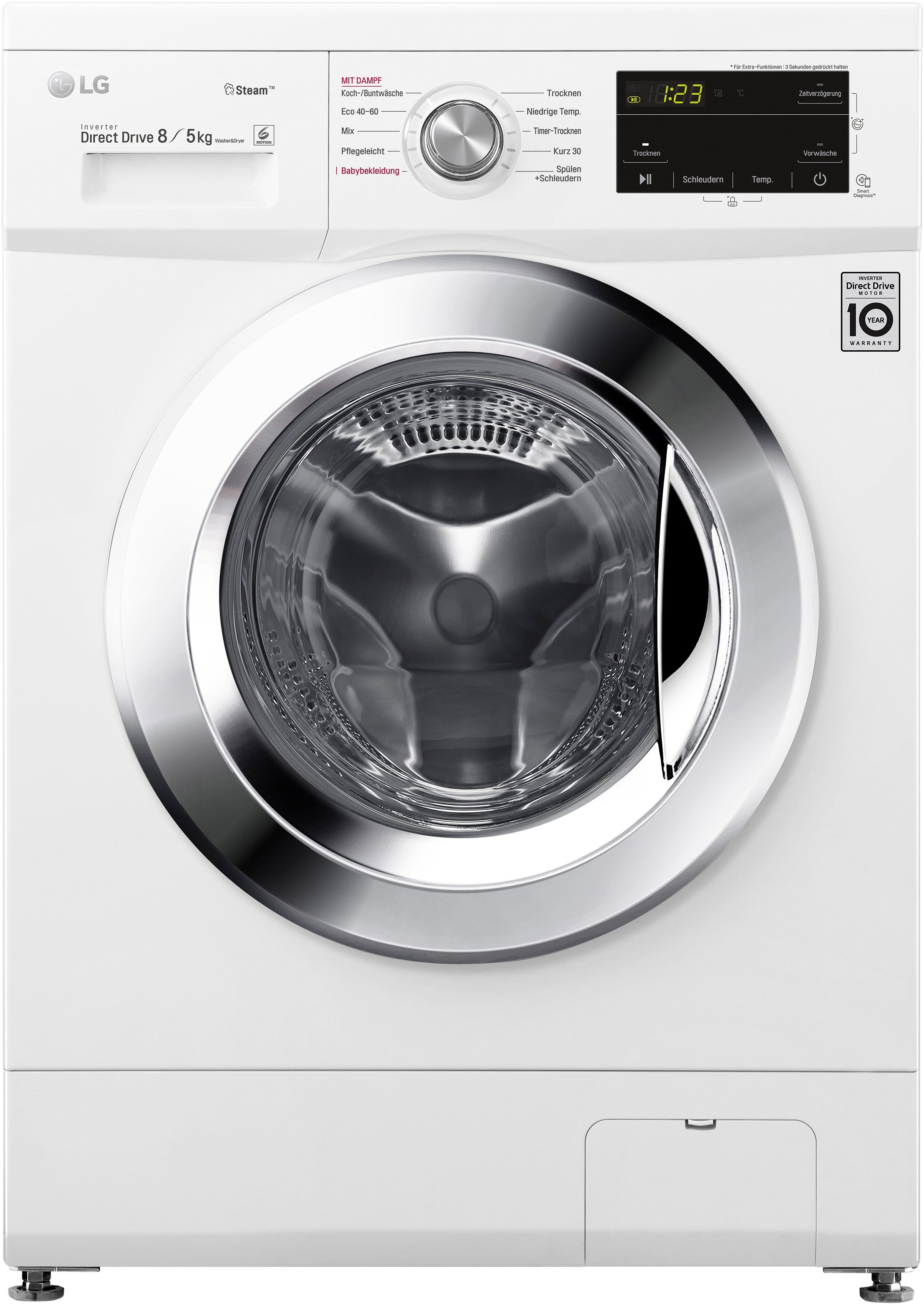 LG Waschtrockner F14G6TDM2NE, 8 kg, 5 kg, 1400 U/min, Steam:  Tiefenreinigung mit Dampf