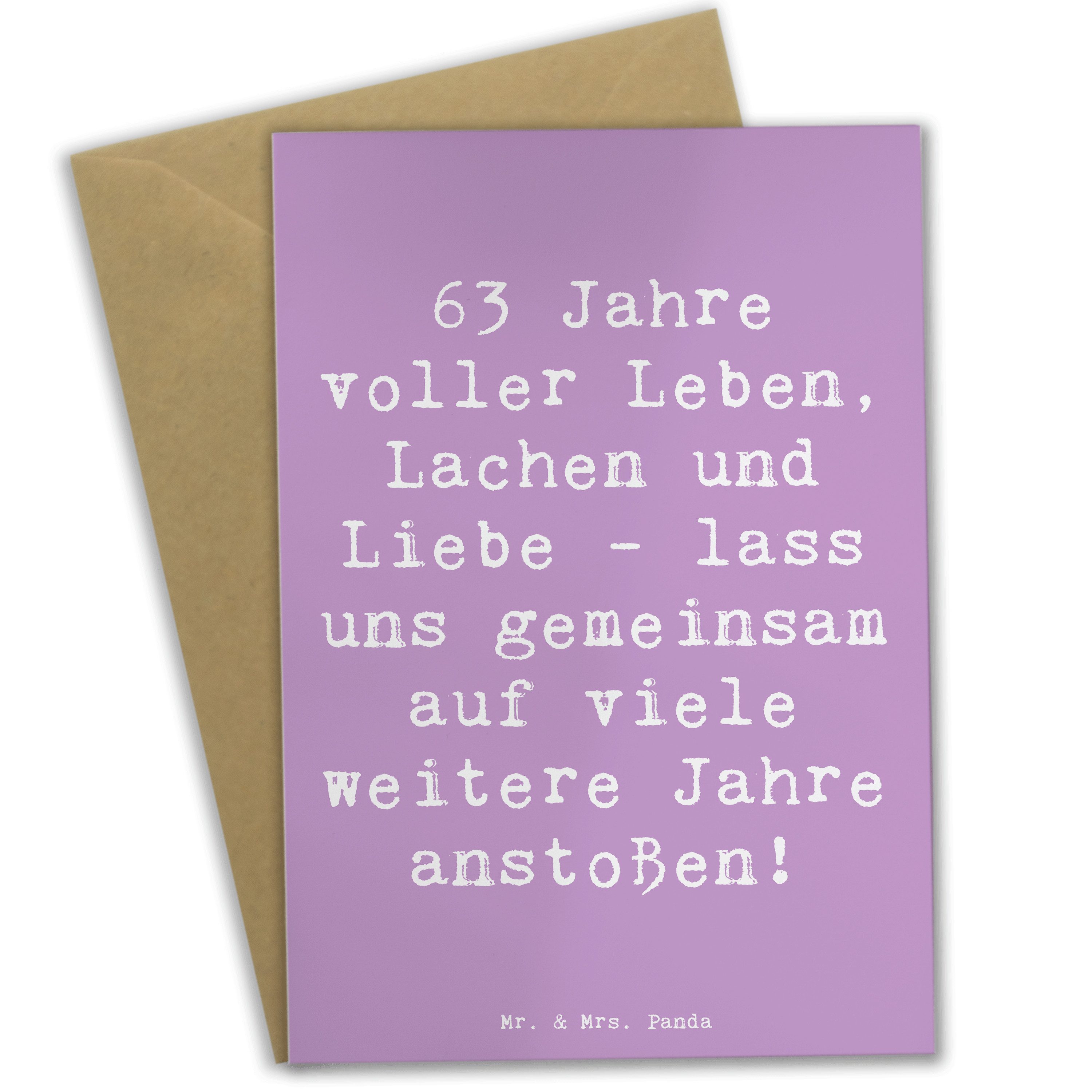 Grußkarte Spruch 63. Geburtstag Freude - Lavendeltraum - Geschenk, schöne Erinn