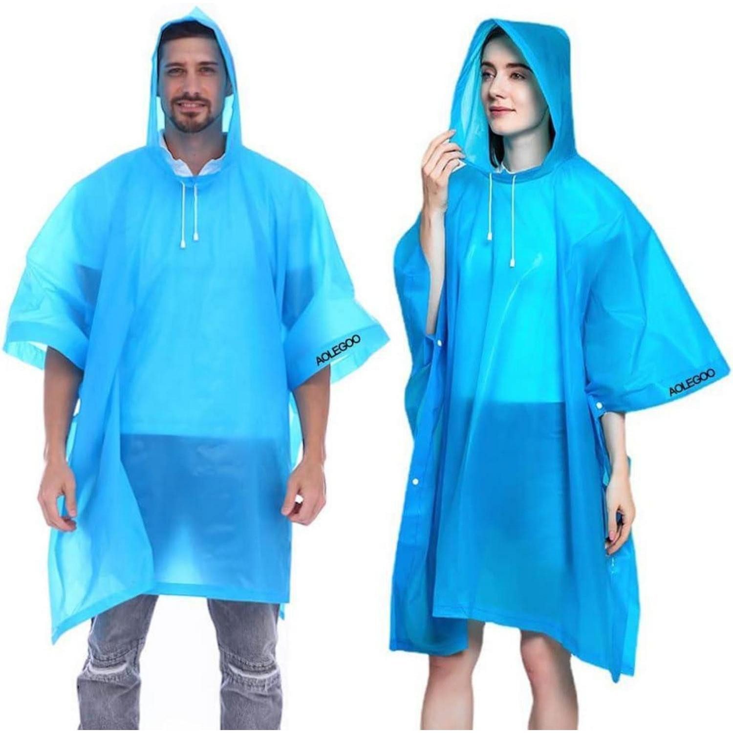 LuxusKollektion Regenponcho Regenponcho 2 Stück EVA Unisex Camping Fahrrad Einheitsgröße Blau