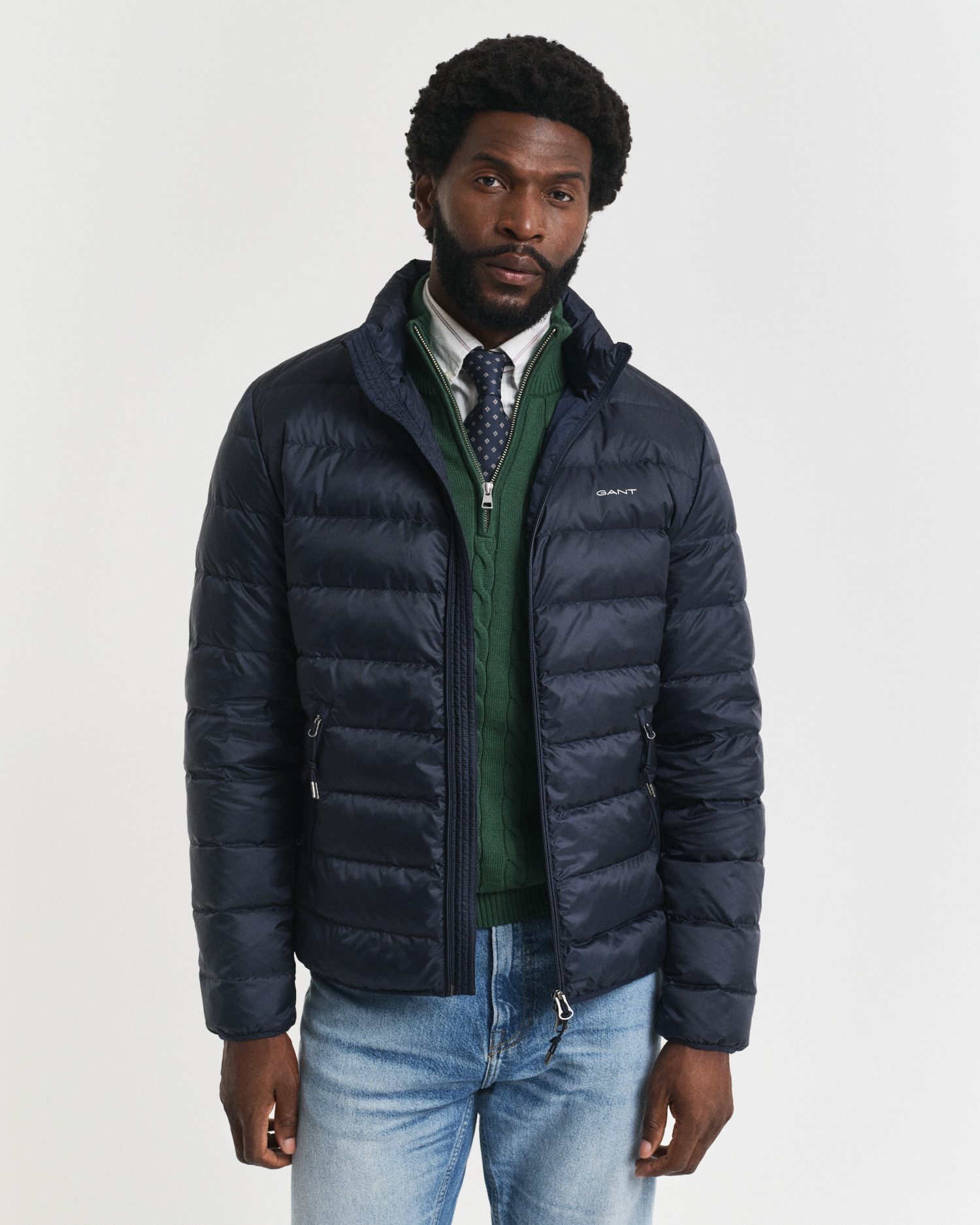 Gant Steppjacke LIGHT DOWN JACKET 2-Wege-Reißverschluss, Übergangsjacke, regular fit