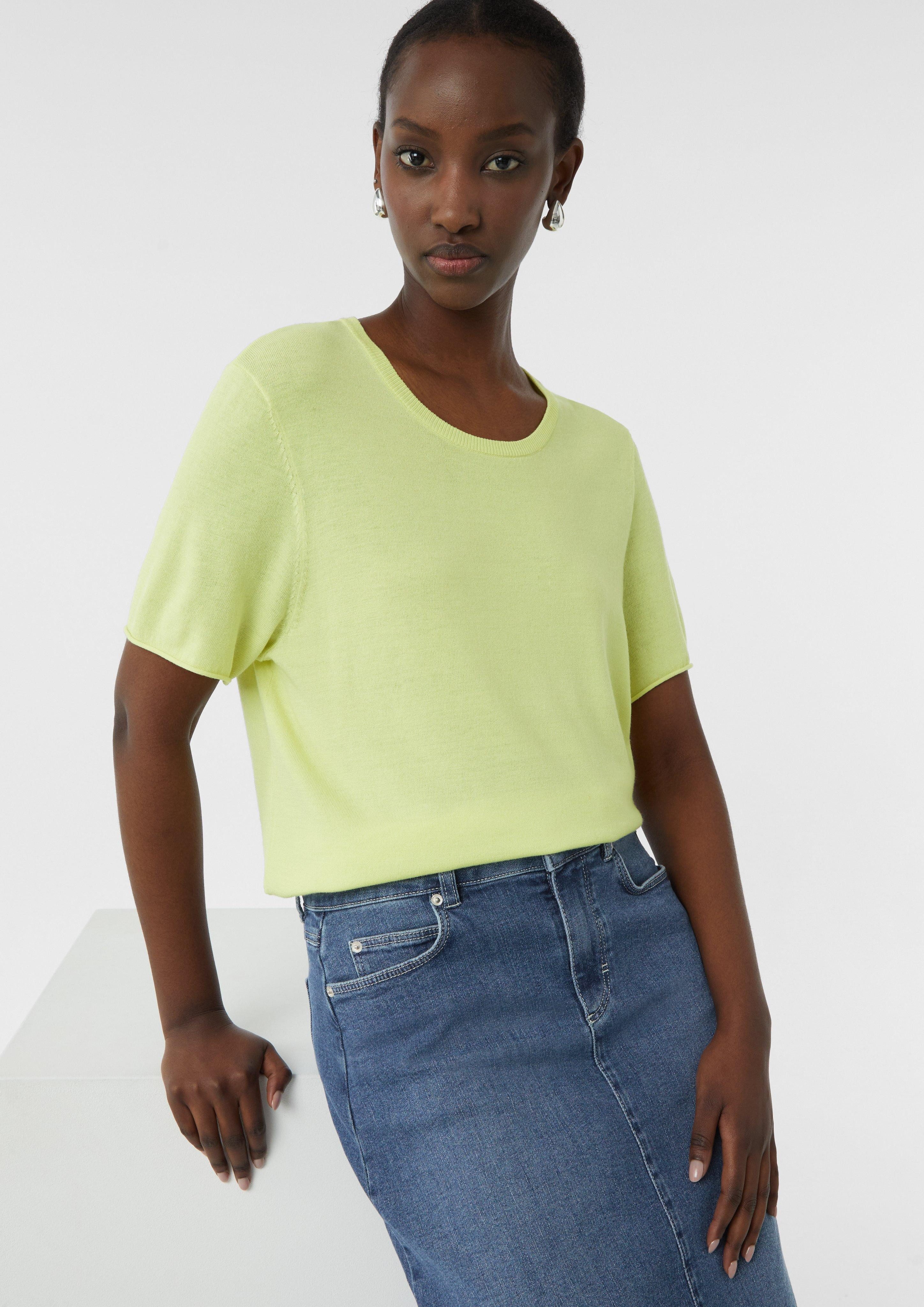 comma casual identity Kurzarmshirt Semi-transparenter Strickpullover günstig online kaufen