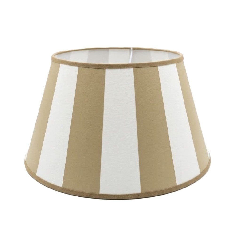 Dirk Davids Leuchten GmbH Lampenschirm Lampenschirm für Tischleuchte in Rund Streifen Beige 30-20-17cm