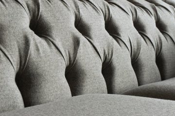 JVmoebel Chesterfield-Sofa Design Dreisitzer Couch Polster Sofa 3er Sitz Zimmer Möbel Moderne, Die Rückenlehne mit Knöpfen.