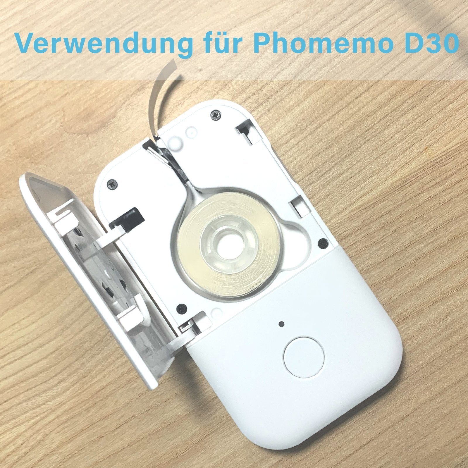 Phomemo Beschriftungsband D30 Beschriftungsband, Professtionell Elegante 3er-Packung Etiketten Transparent