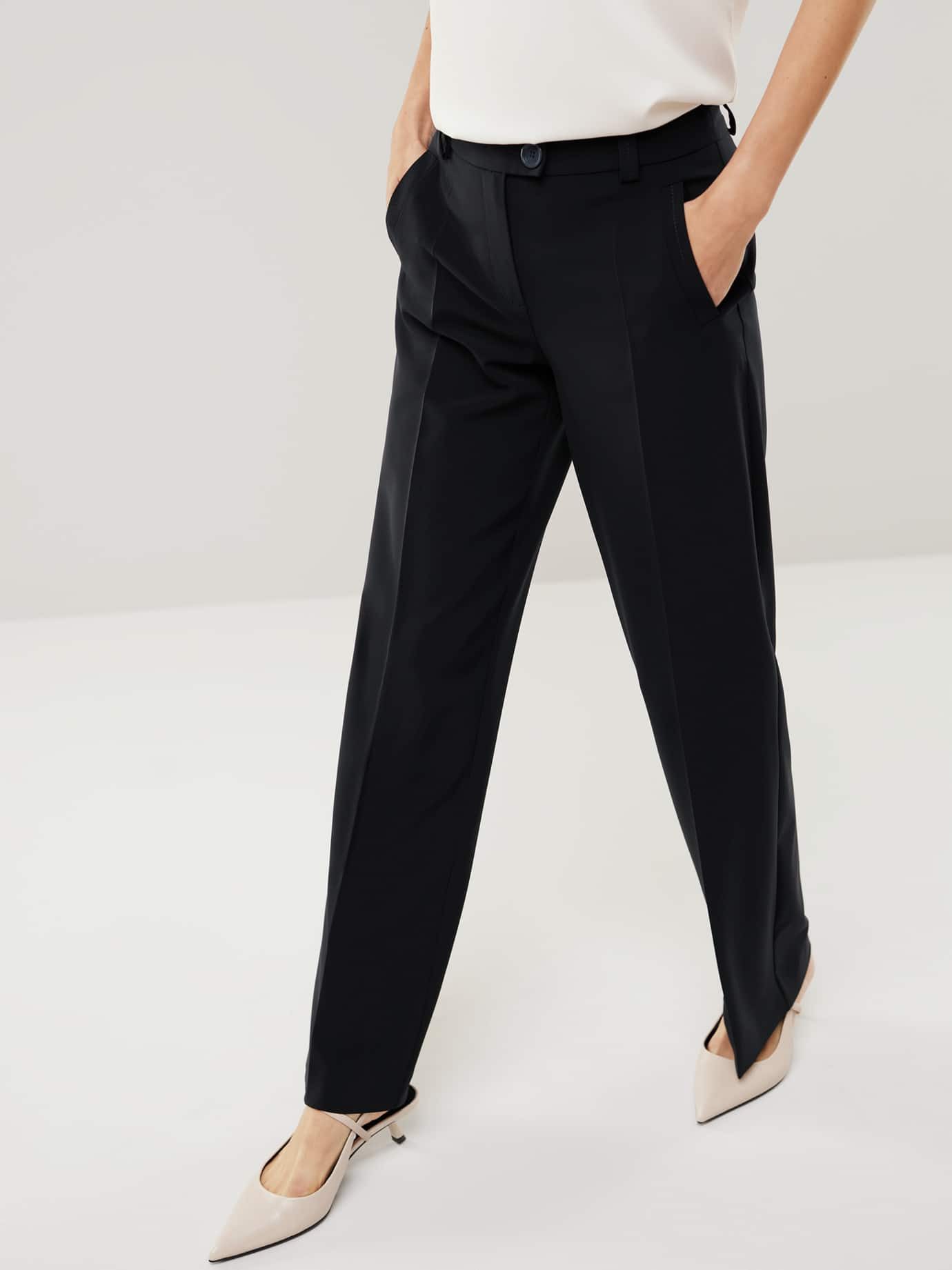 Walbusch Stoffhose Damen Kofferhose Deluxe Marlene knitterfrei Regular Fit, bügelfrei, atmungsaktiv, schnell trocknend