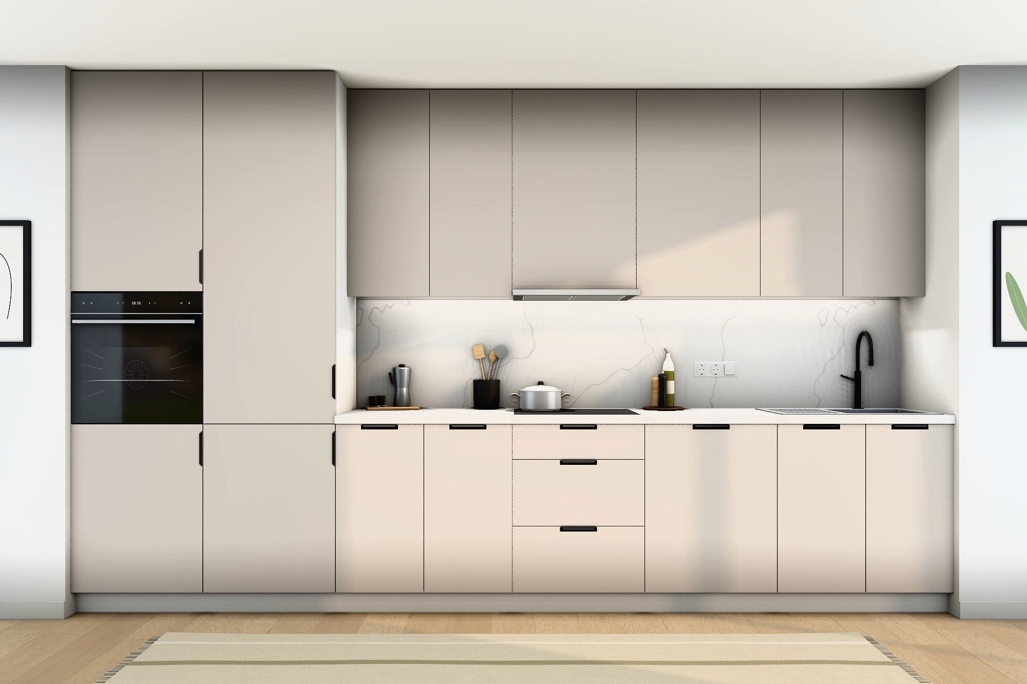 ROYAL24_MARKT Küchenzeile K58-G400 L - Innovative Details für mehr Küchenkomfort, (Komplett Set), Beste Güte - Innovativ - Modern.